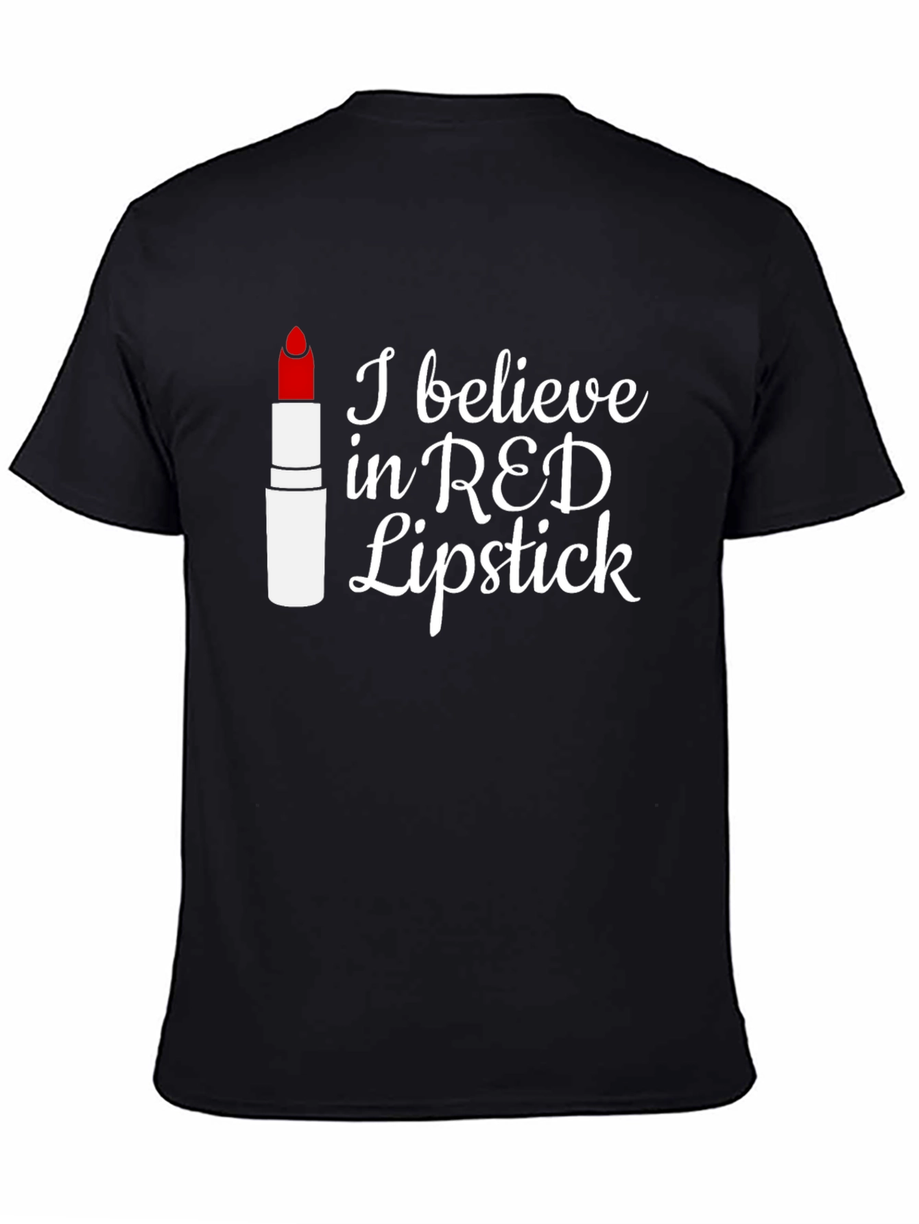 Black Red Lipstick Believer T-Shirt view 4
