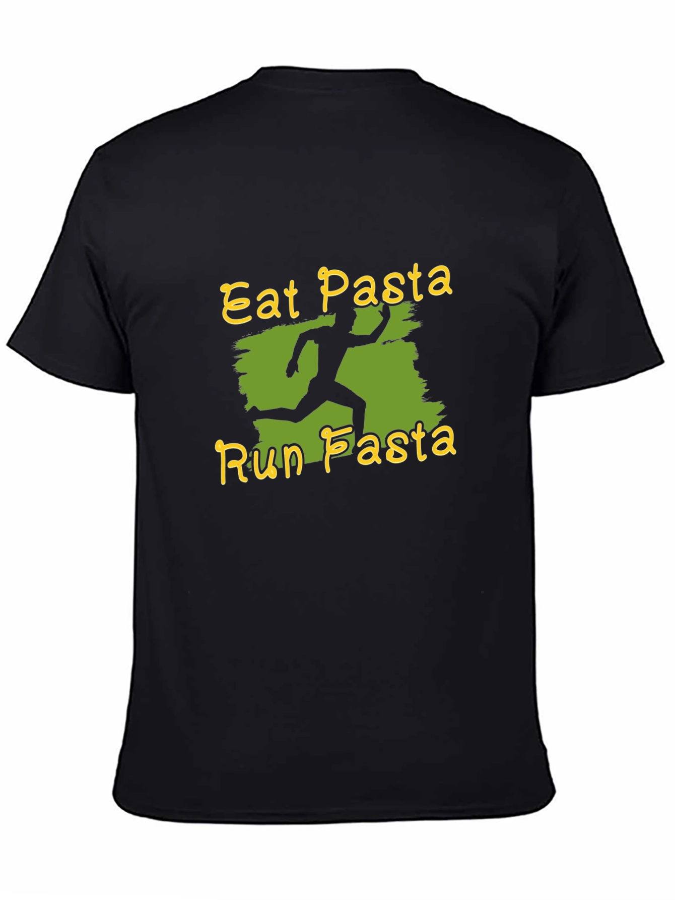 Black Eat Pasta Run Pasta Black T-Shirt view 4