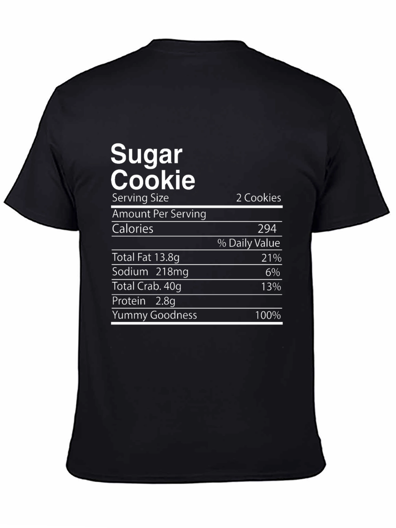 Black Sugar Cookie Nutrition Facts T-Shirt view 4
