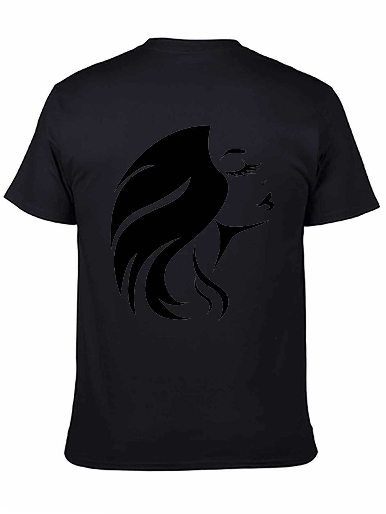 Black Elegant Woman Silhouette Graphic Tee - Black view 4