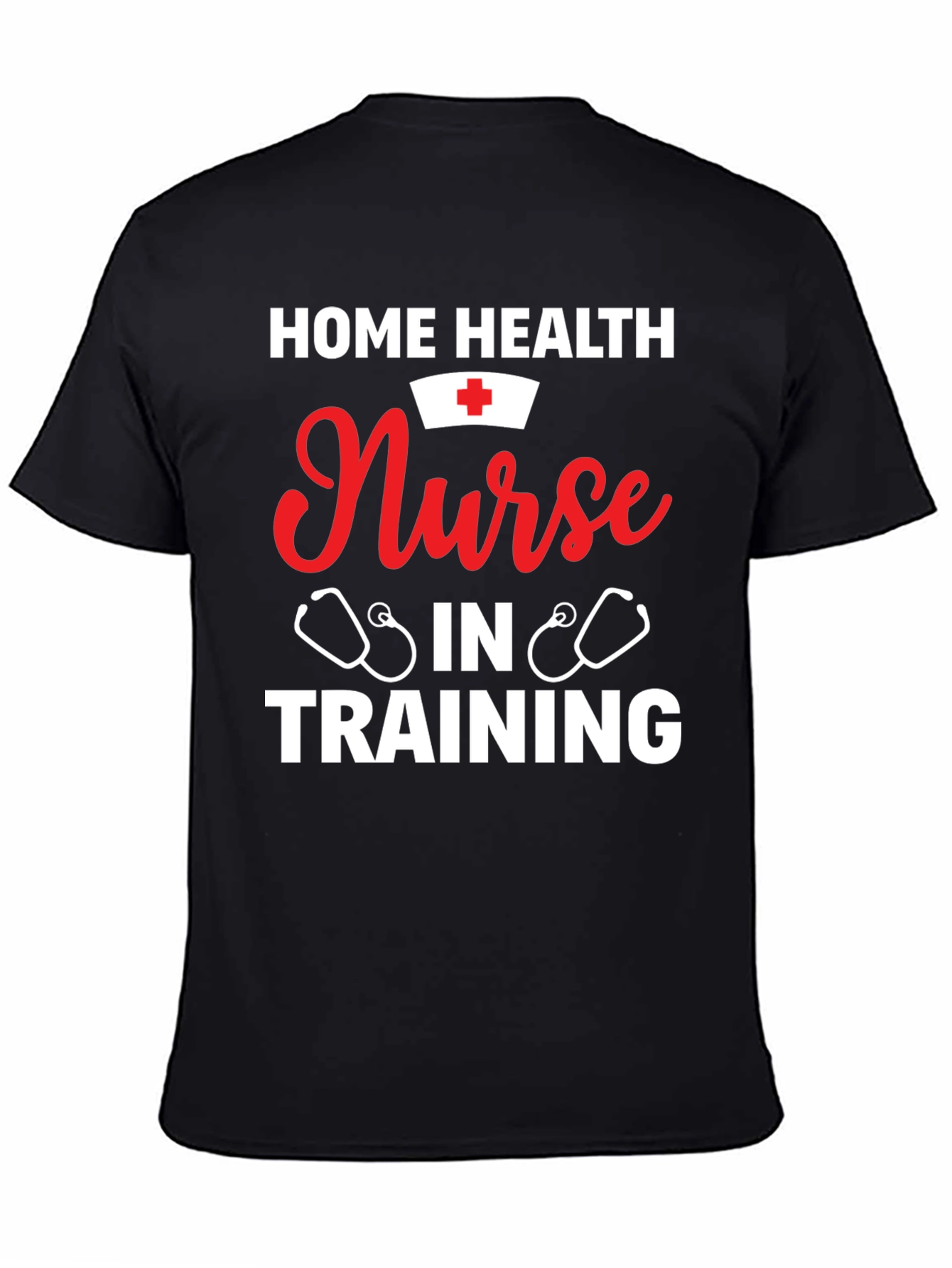 Black Home Health Nurse in Training Graphic T-Shirt view 4