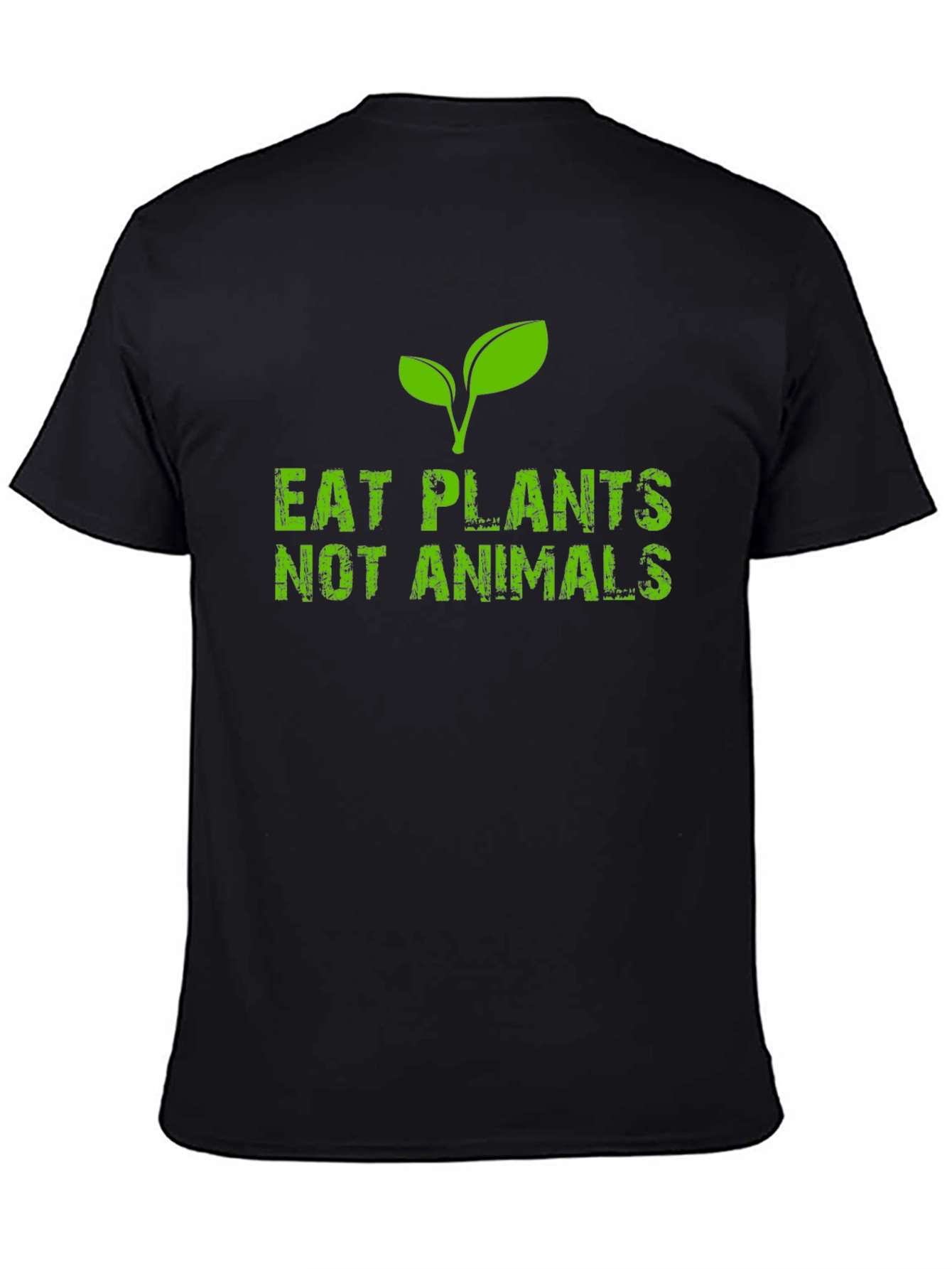 Black Eat Plants Not Animals Black T-Shirt Vegan Vegetarian view 4