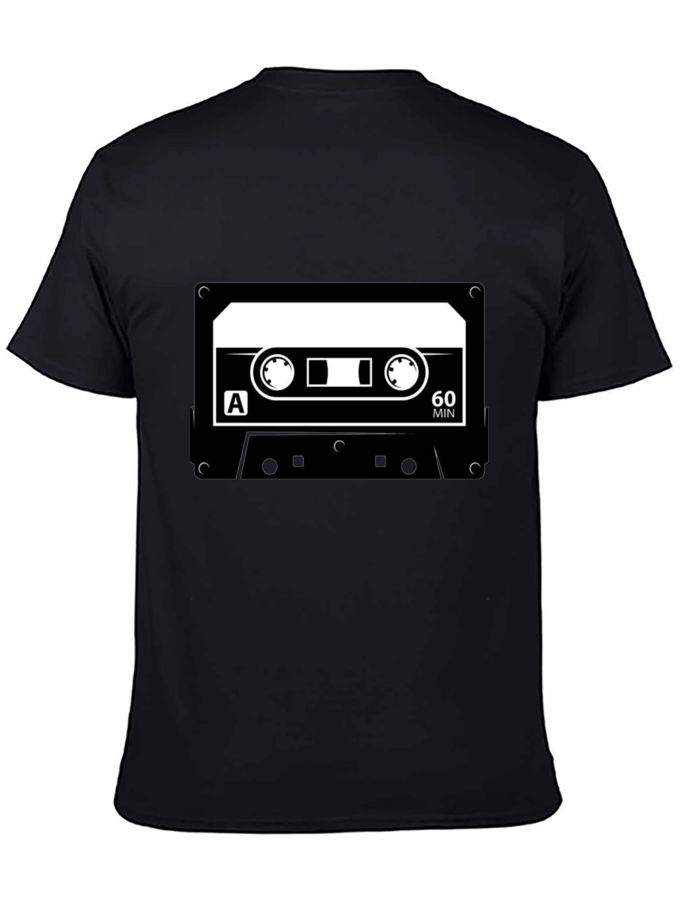 Black Retro Cassette Tape Graphic T-Shirt view 4