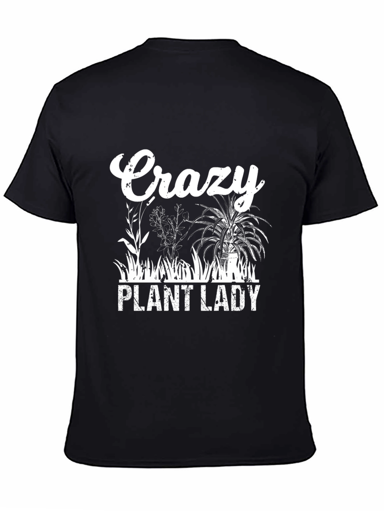Black Crazy Plant Lady T-Shirt - Botanical Lover Tee view 4