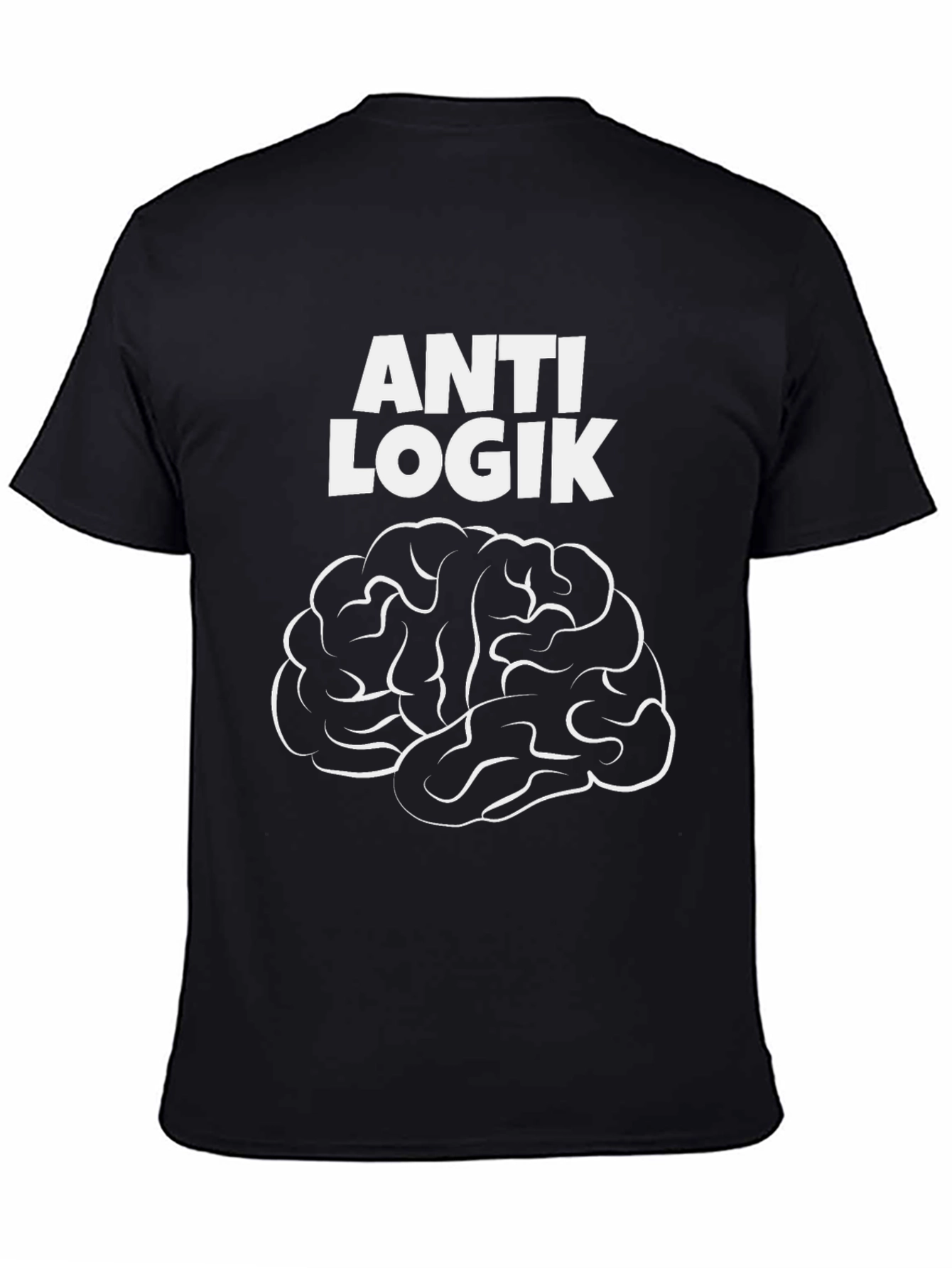 Black Anti Logik Brain Graphic Black T-Shirt view 4