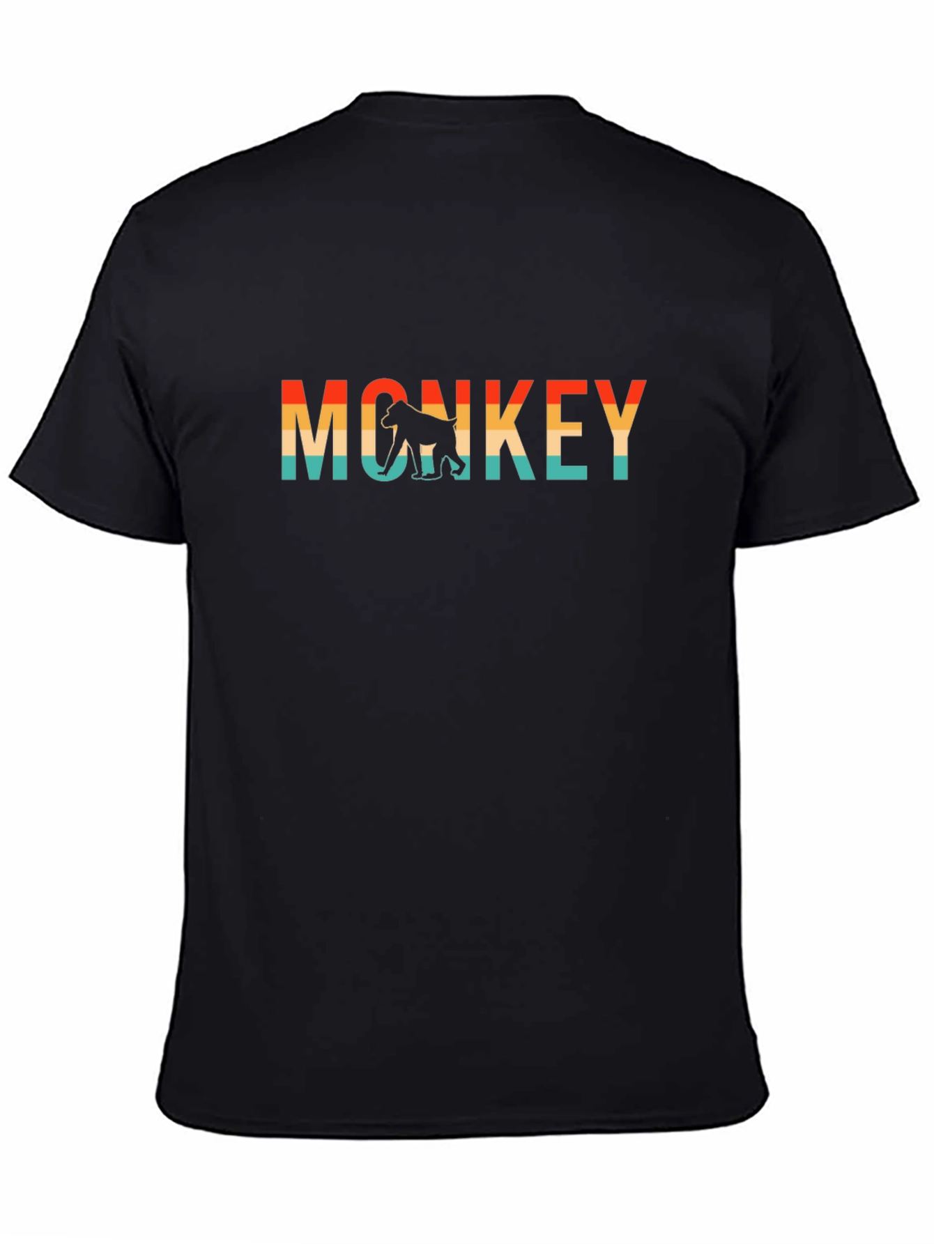 Black Retro Monkey Graphic T-Shirt - Stylish Crew Neck Tee view 4