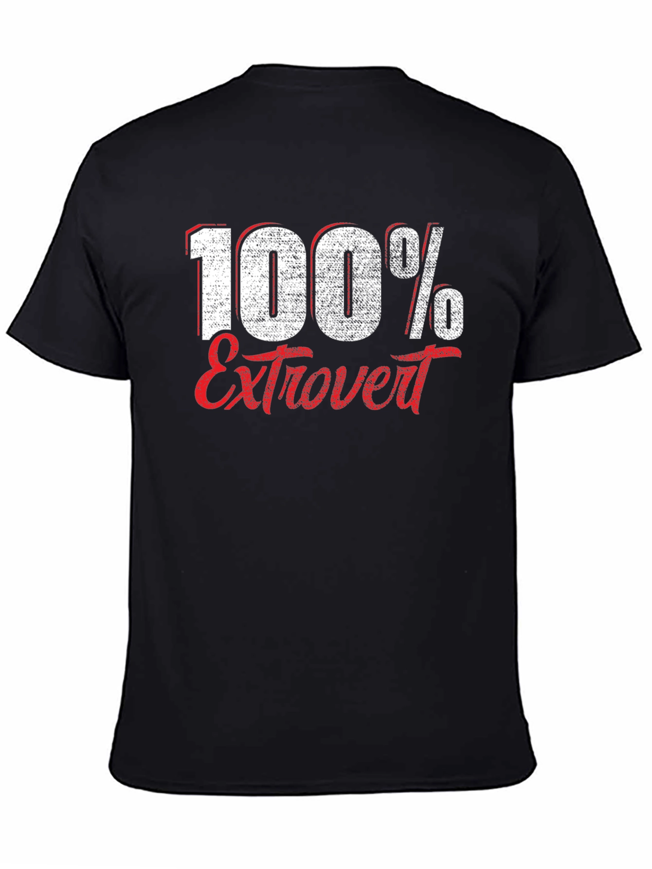 Black 100% Extrovert Graphic T-Shirt view 4