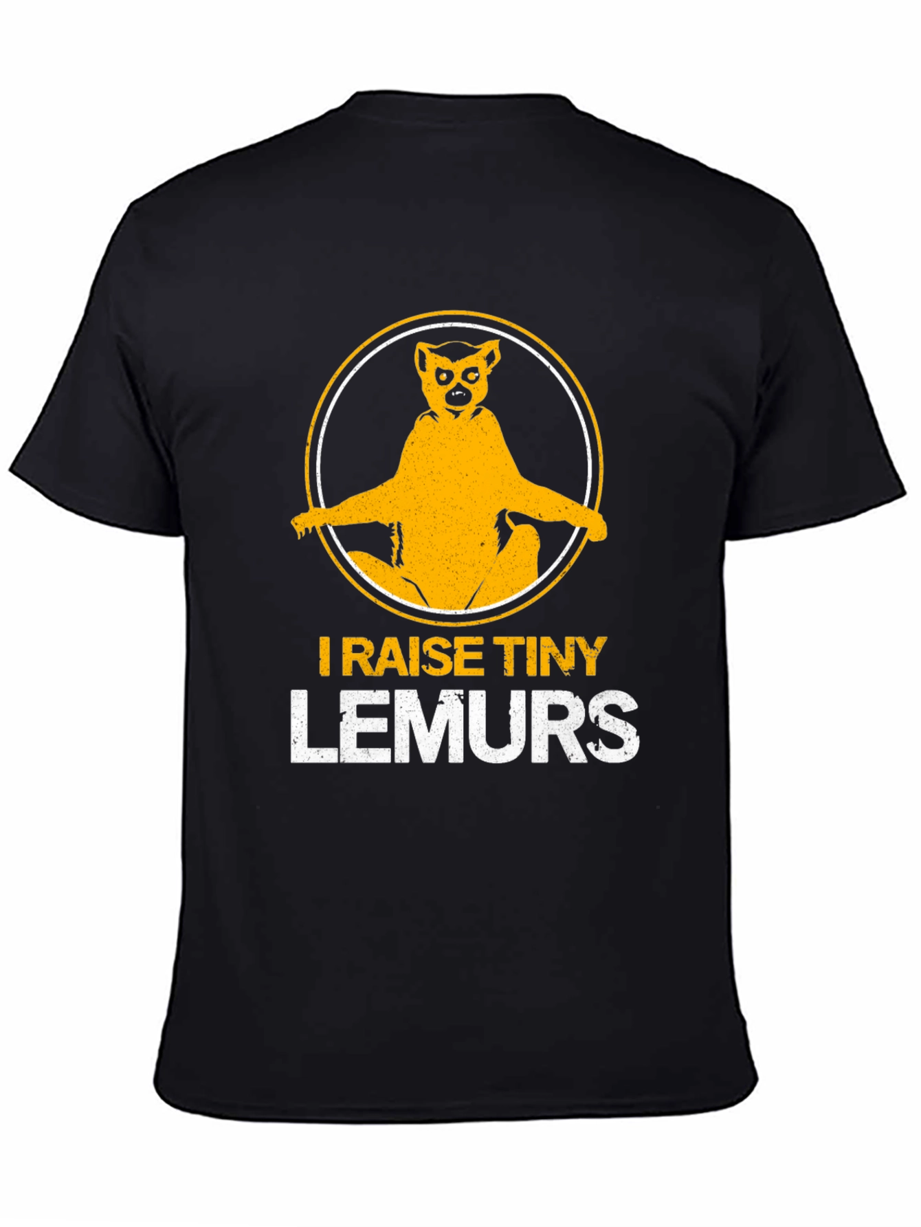 Black I Raise Tiny Lemurs T-Shirt - Funny Animal Lover Tee view 4