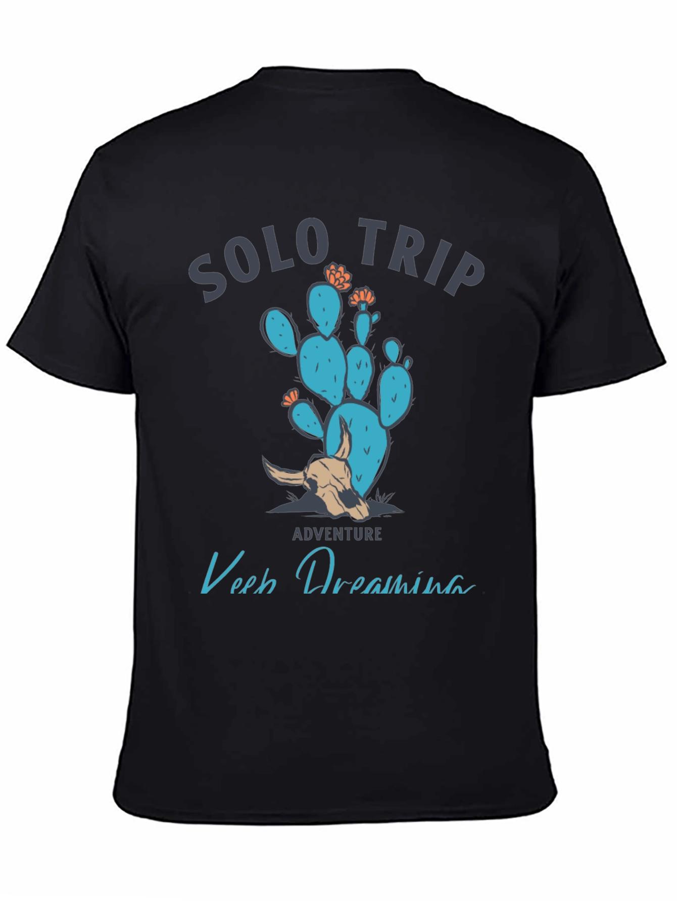 Black Solo Trip Cactus Graphic Tee view 4