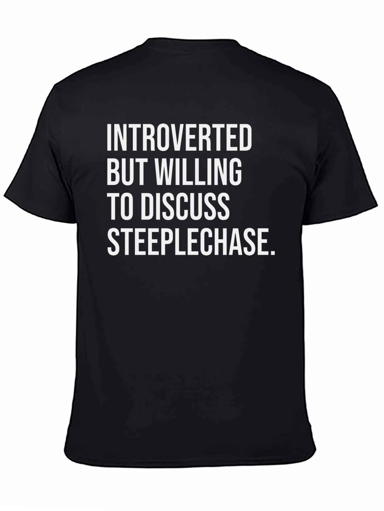 Black Introverted Steeplechase T-Shirt - Black Cotton Tee view 4