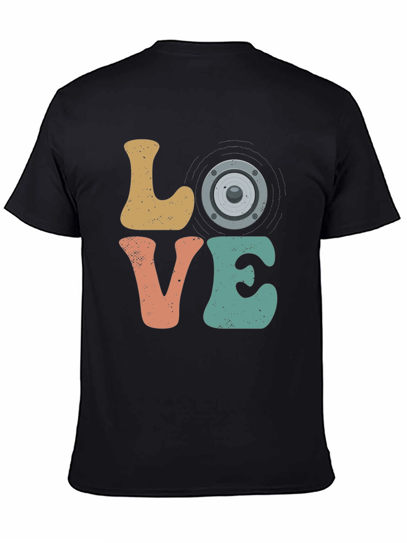 Black Love Speaker T-Shirt - Music Lover Tee view 4