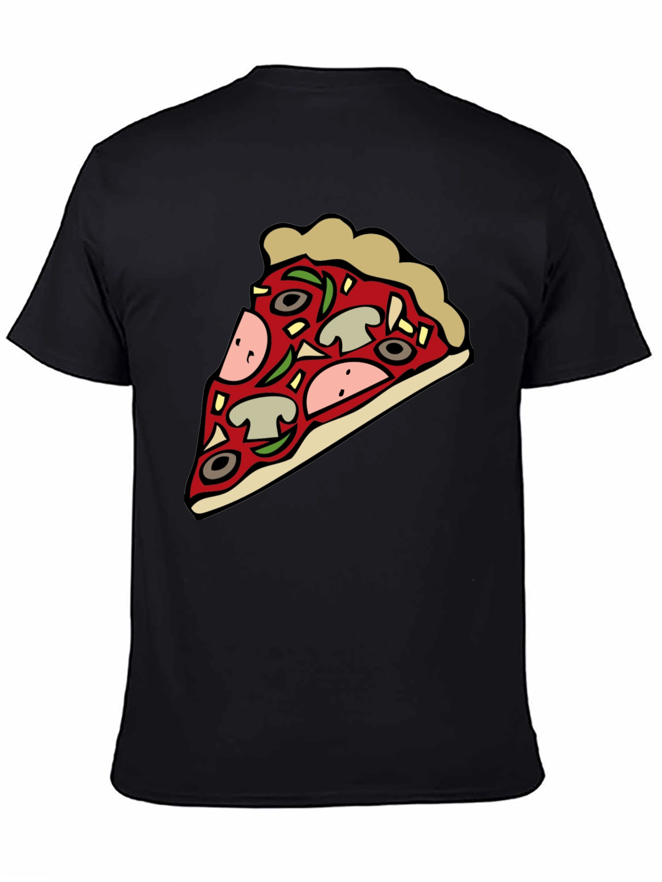 Black Pizza Slice Graphic Black T-Shirt view 4