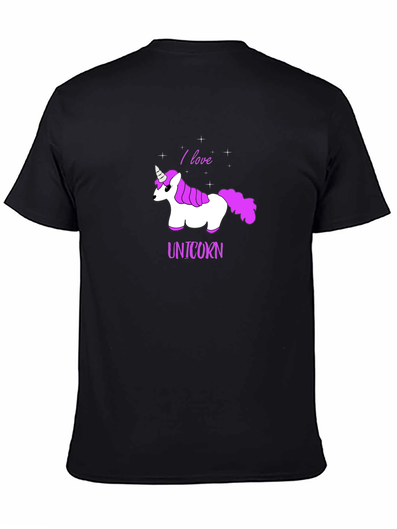 Black I Love Unicorns Graphic T-Shirt view 4