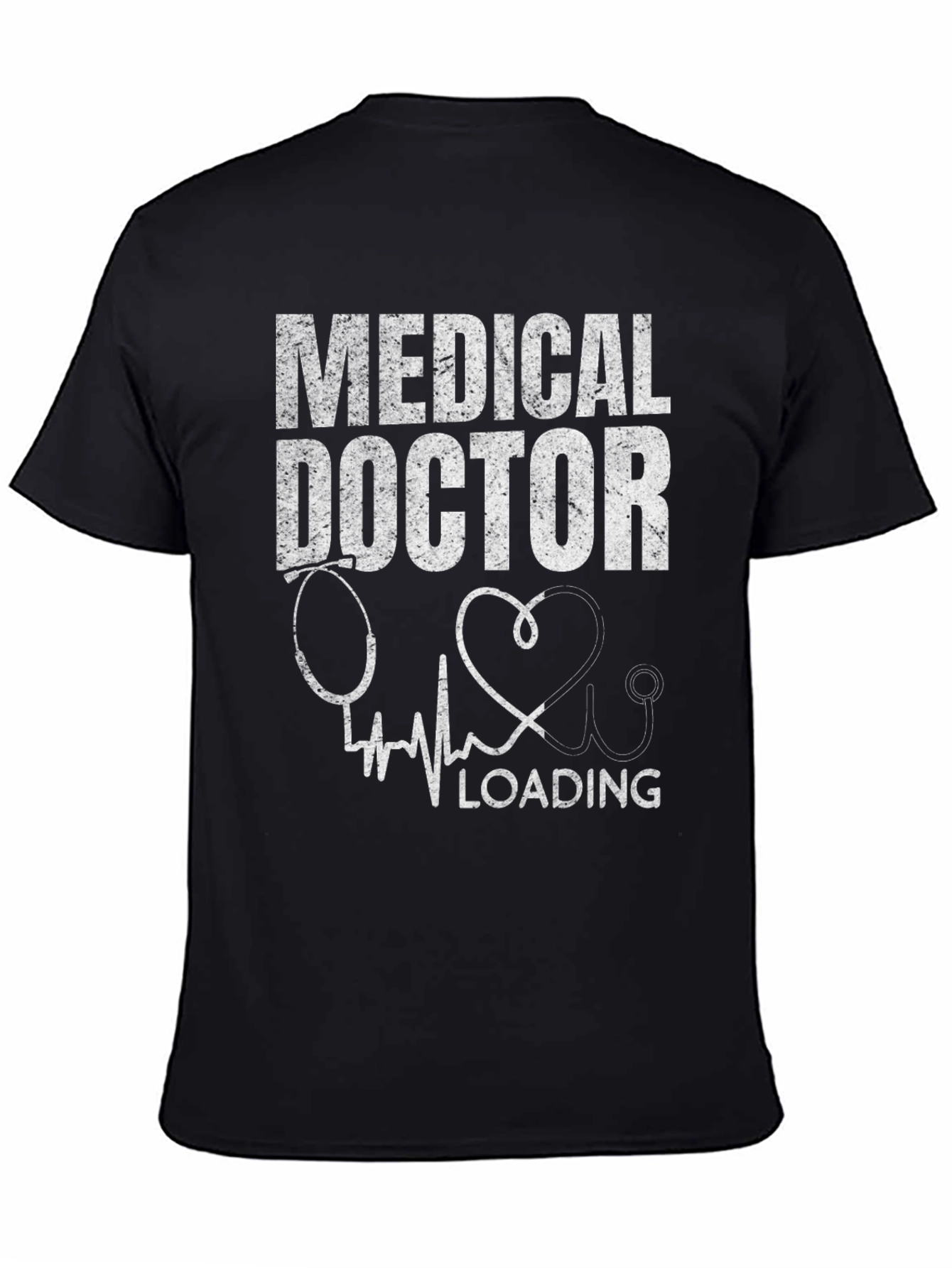 Black Medical Doctor Loading Graphic T-Shirt view 4