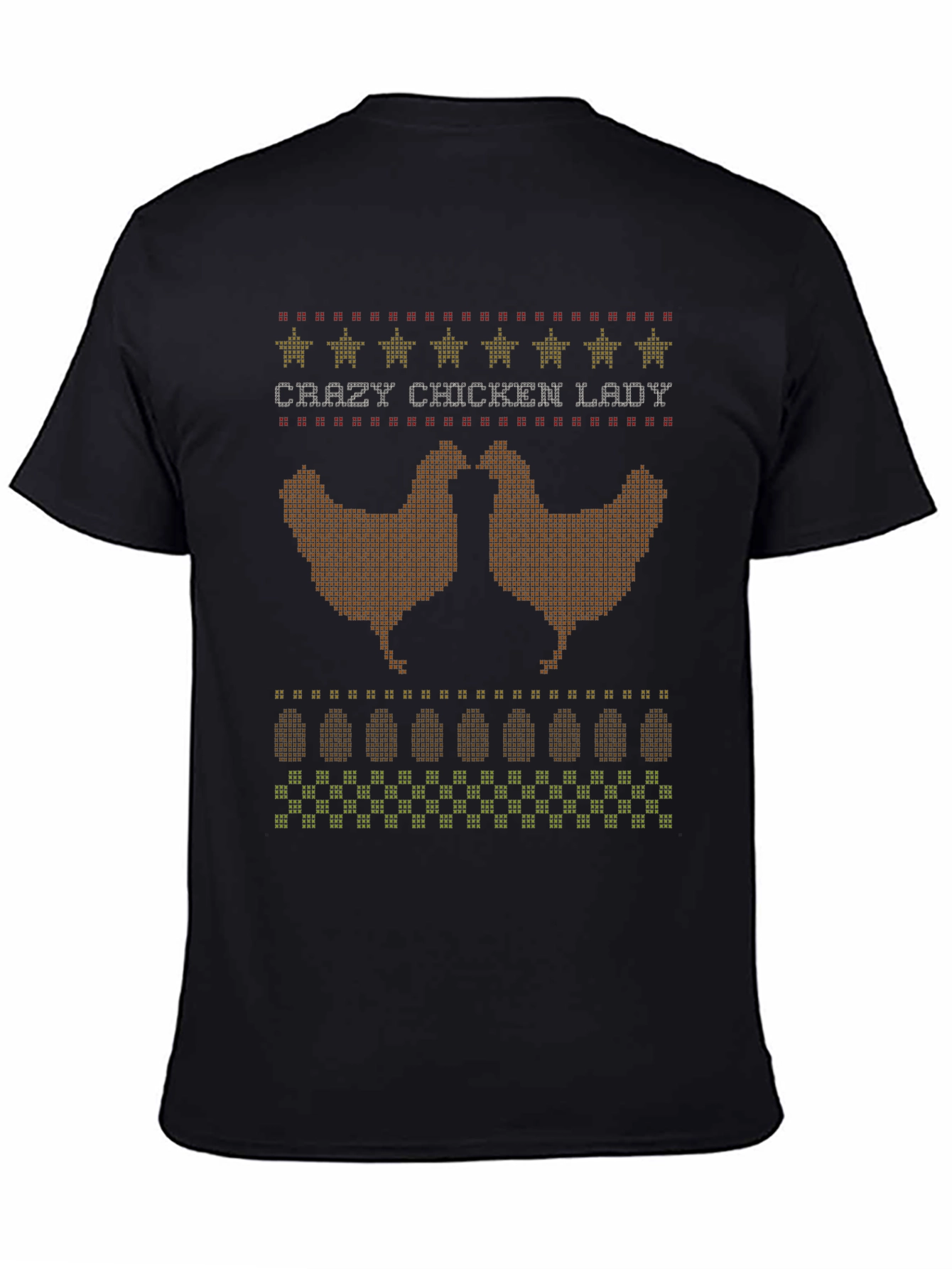 Black Crazy Chicken Lady Graphic T-Shirt view 4
