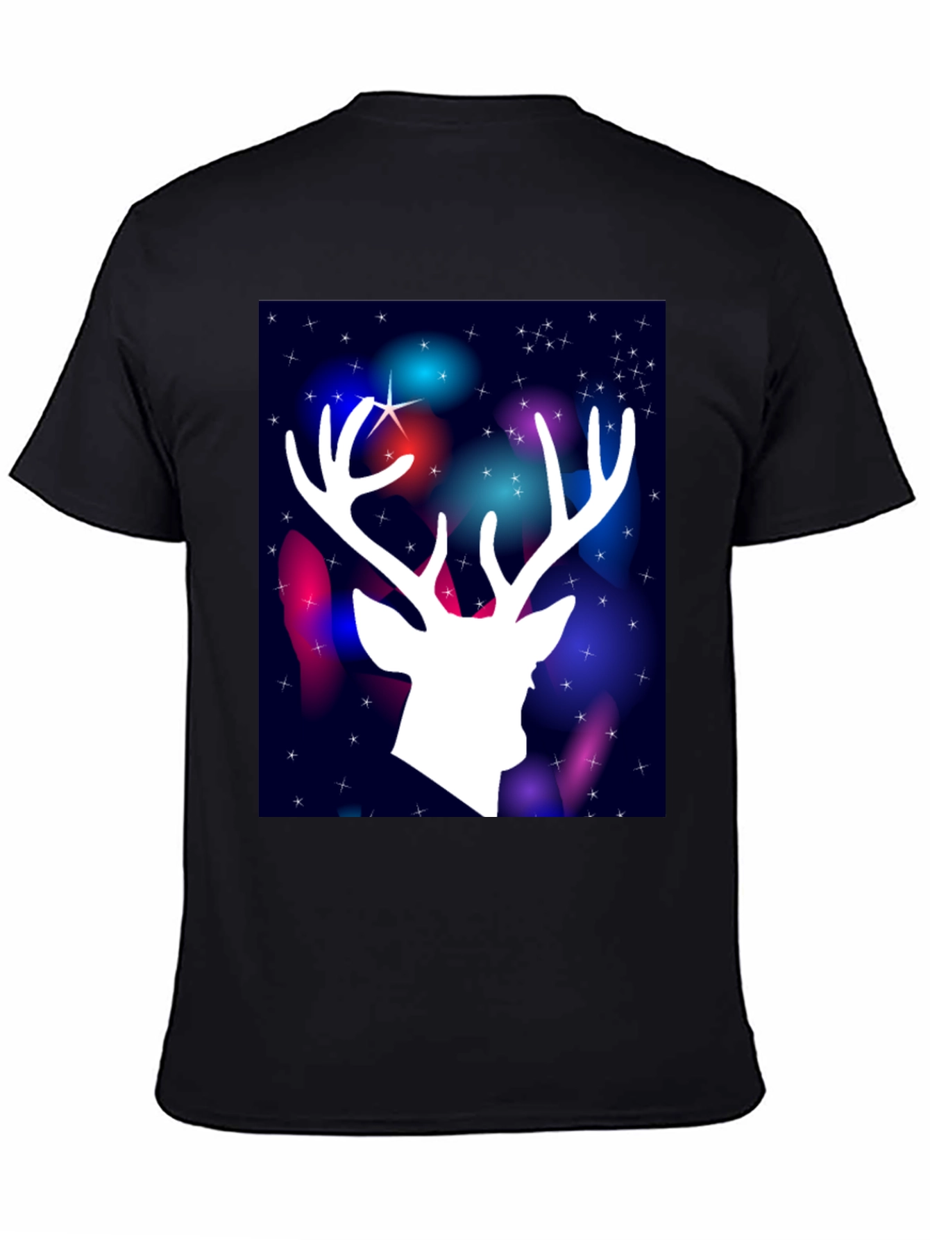 Black Festive Deer Graphic Tee view 4