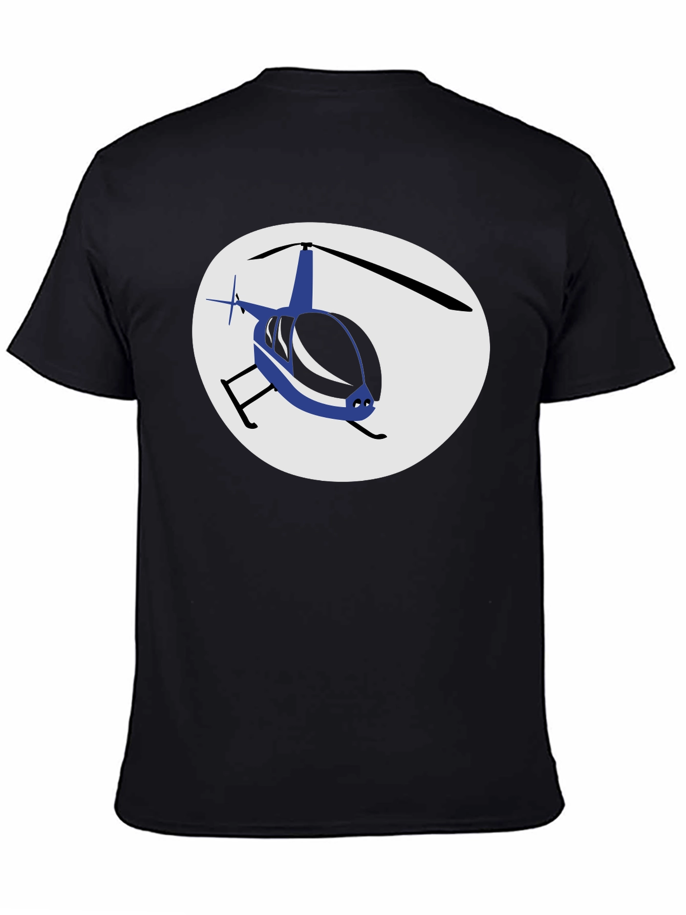 Black Helicopter Graphic T-Shirt - Black Crew Neck Tee view 4