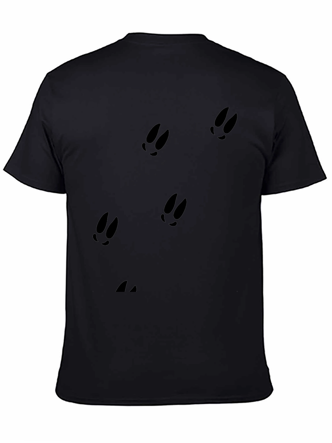 Black Black Tee with Animal Tracks Pattern view 4