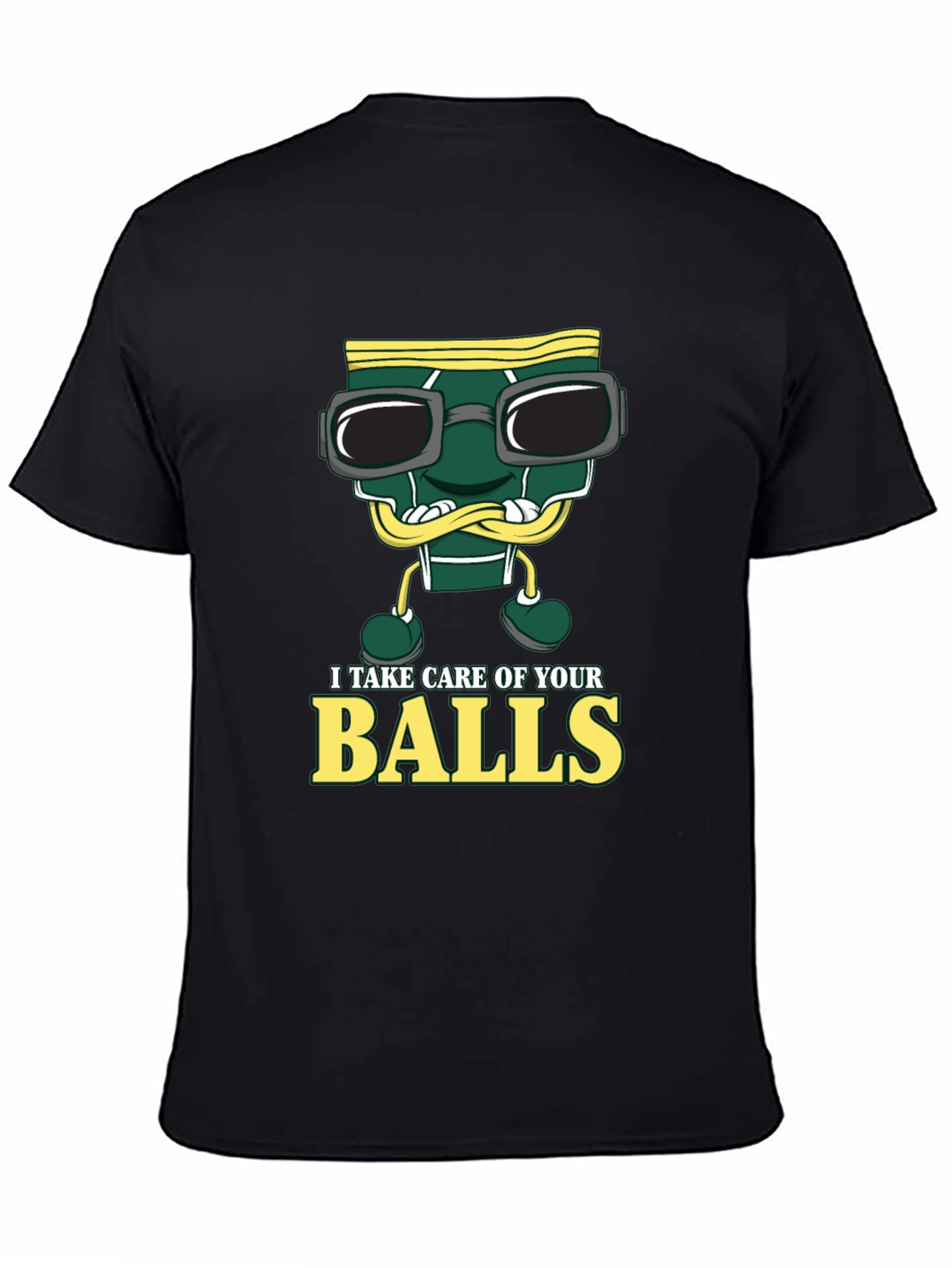Black Humorous Underwear Balls T-Shirt view 4
