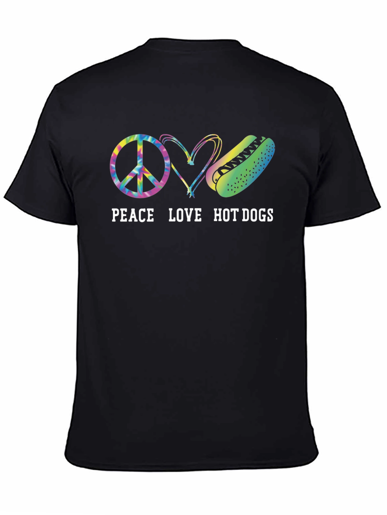 Black Peace Love Hot Dogs Graphic Tee view 4