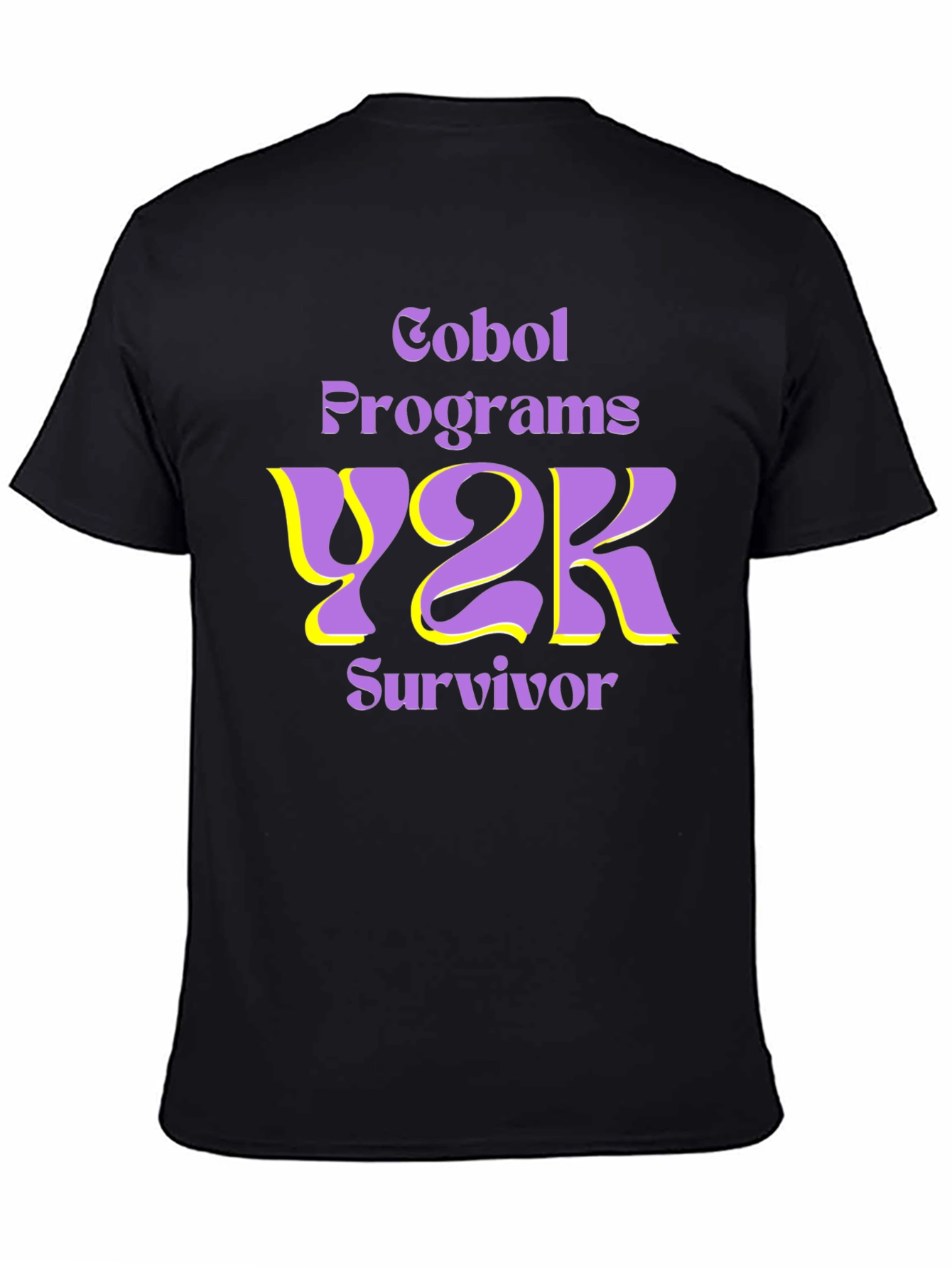 Black COBOL Programs Y2K Survivor T-Shirt view 4