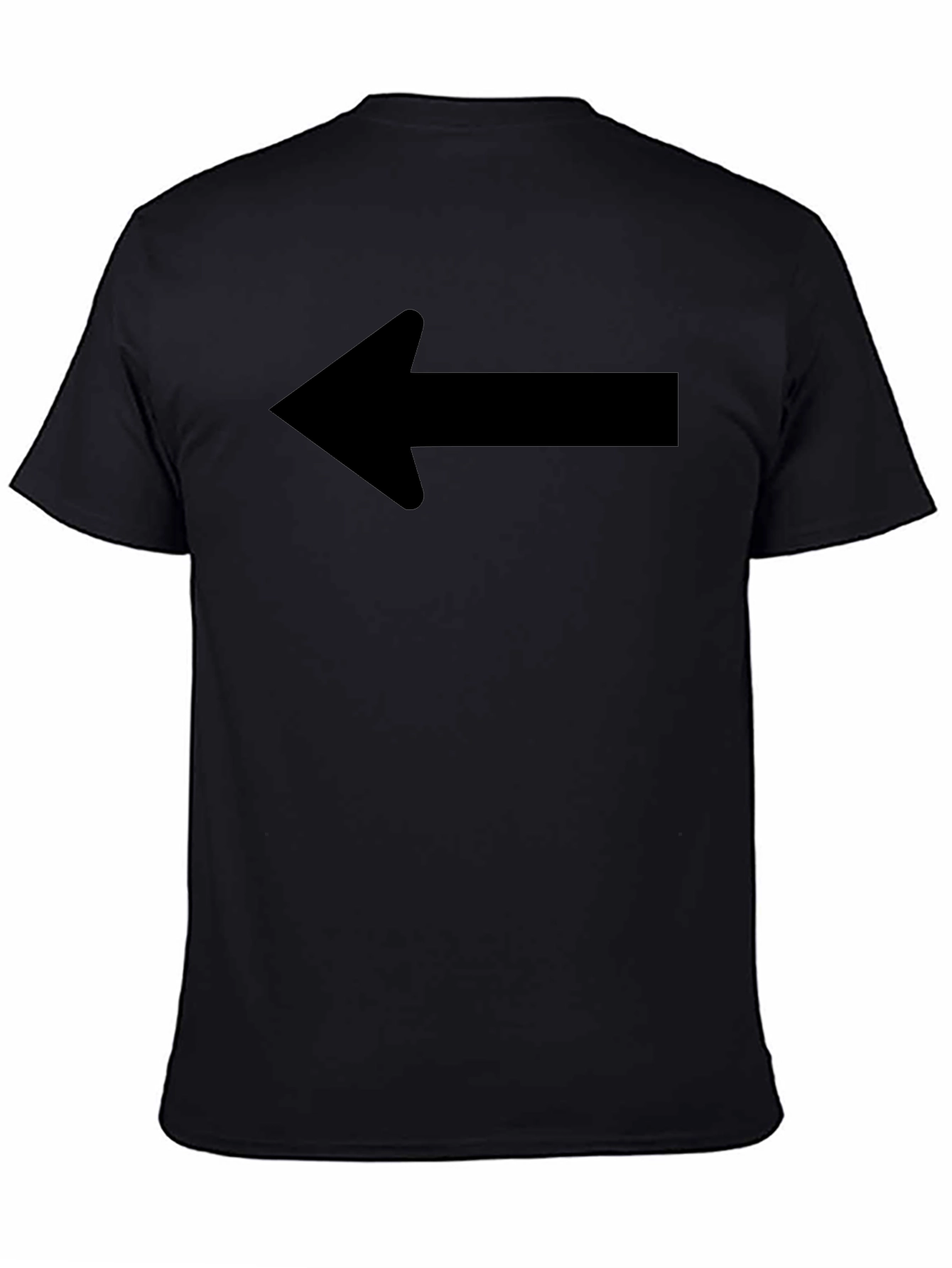 Black Left Arrow T-Shirt - Casual Cotton Tee view 4