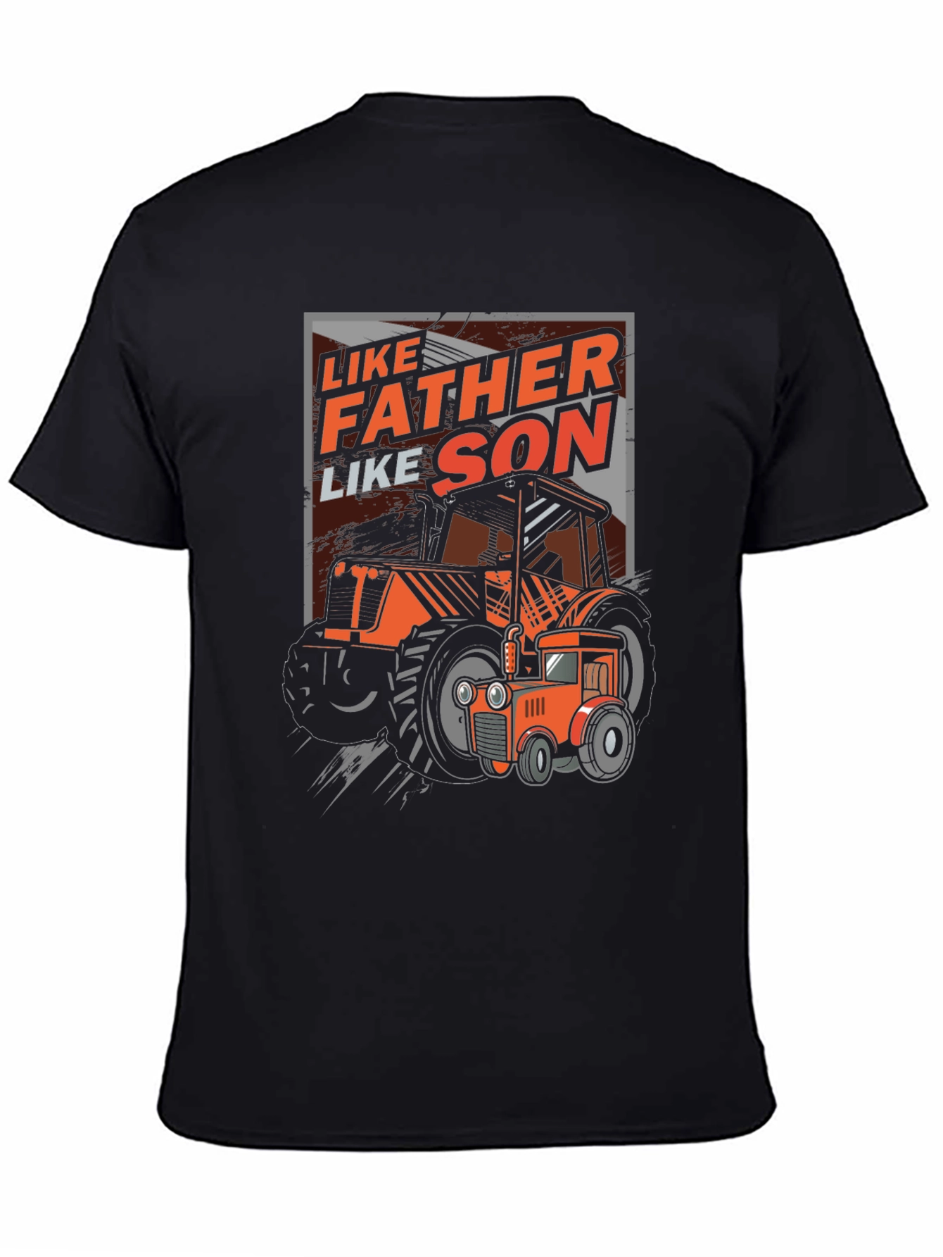 Black Like Father Like Son Tractor Graphic T-Shirt view 4