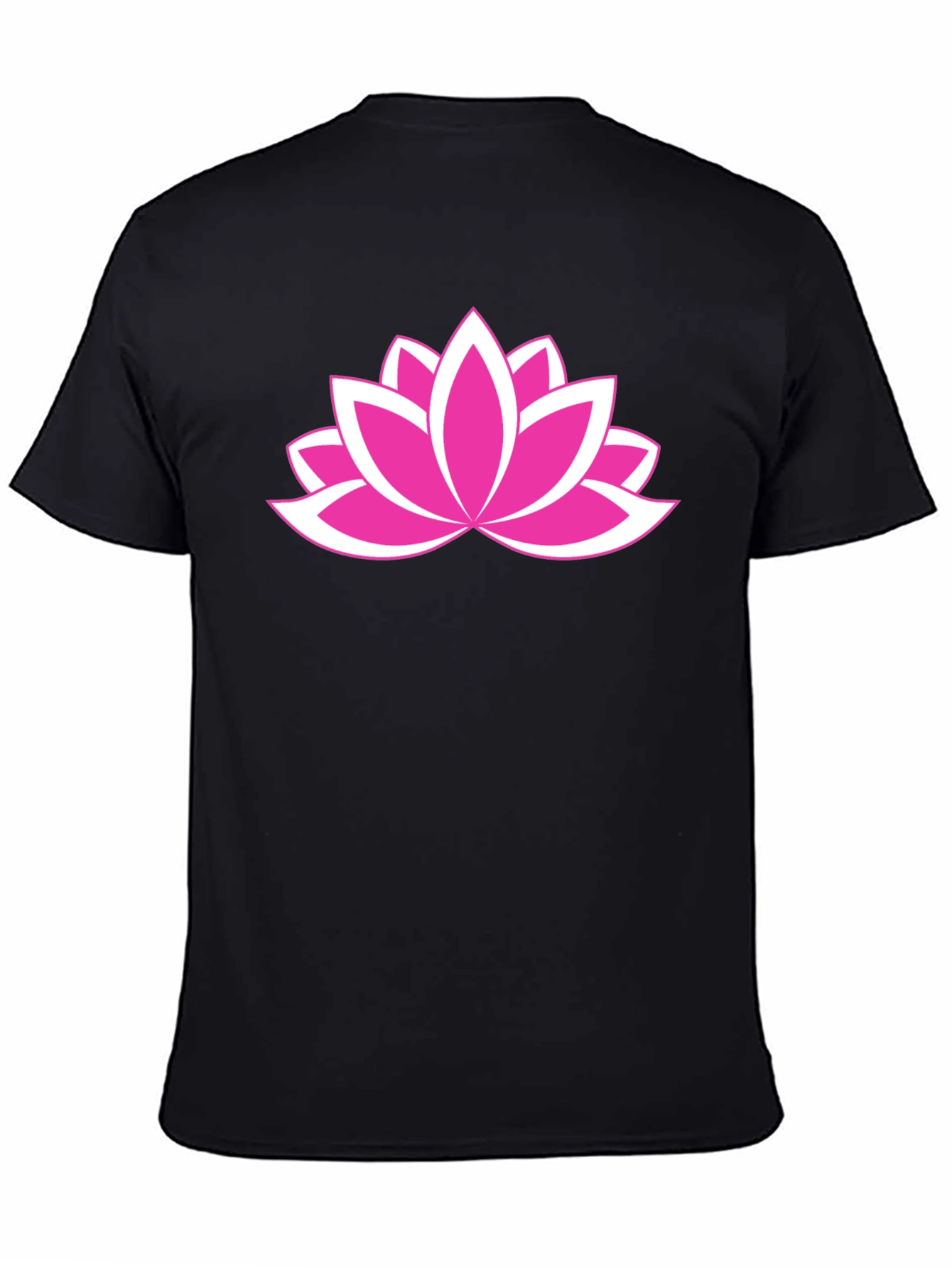 Black Lotus Flower Graphic Tee - Black Cotton Comfort view 4