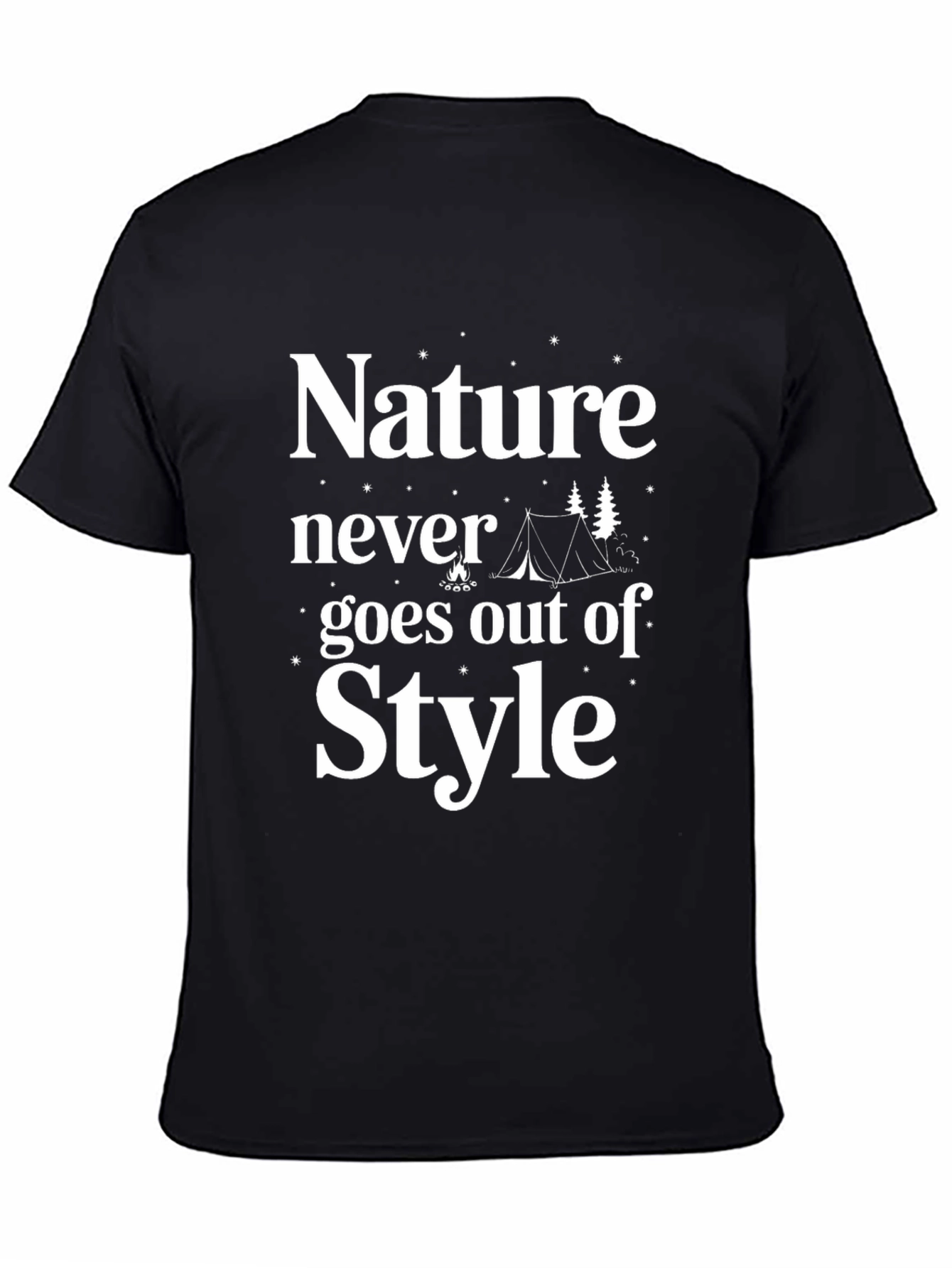 Black Nature Never Goes Out of Style Camping T-Shirt view 4