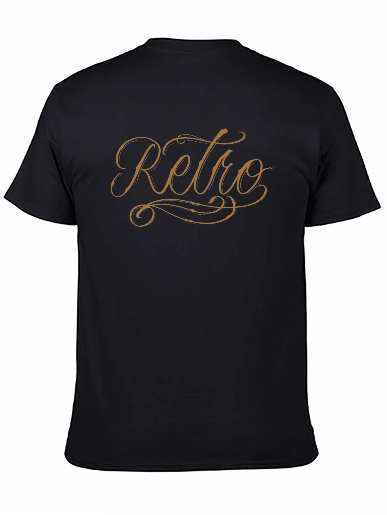 Black Retro Script Black T-Shirt view 4