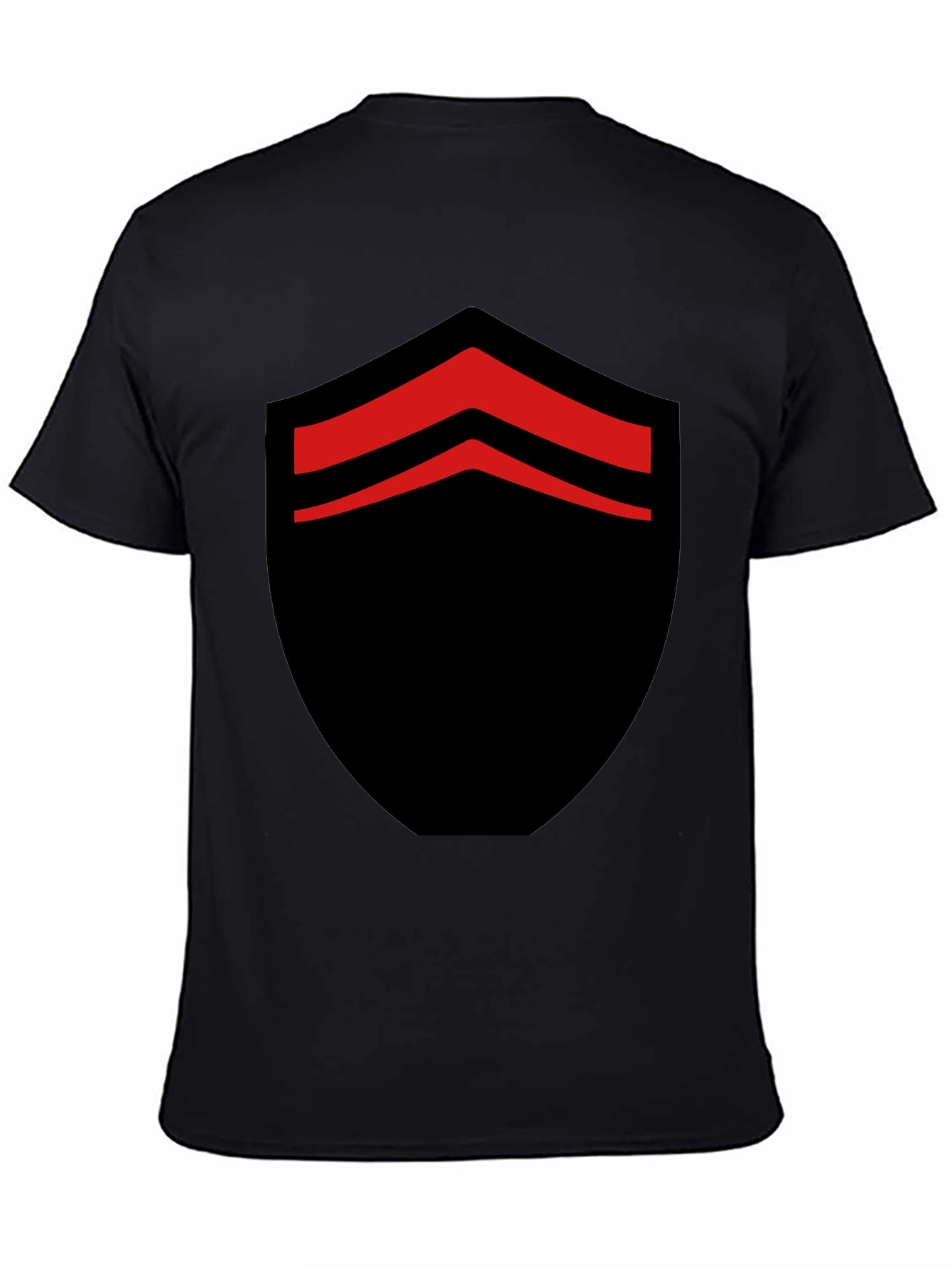 Black Bold Black T-Shirt with Red Chevron Design view 4