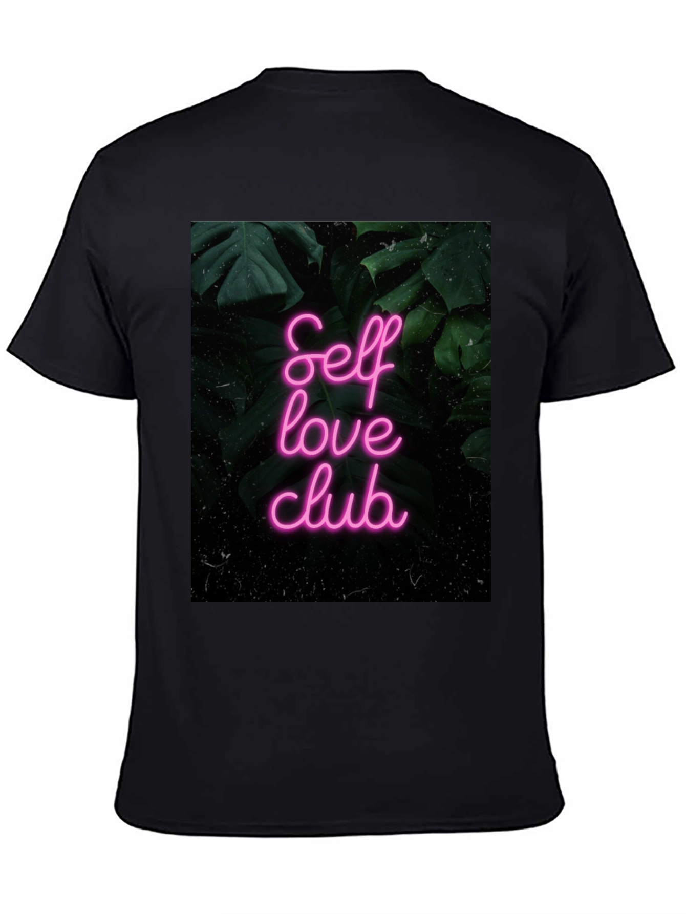 Black Self Love Club Graphic Tee - Black Cotton T-Shirt view 4