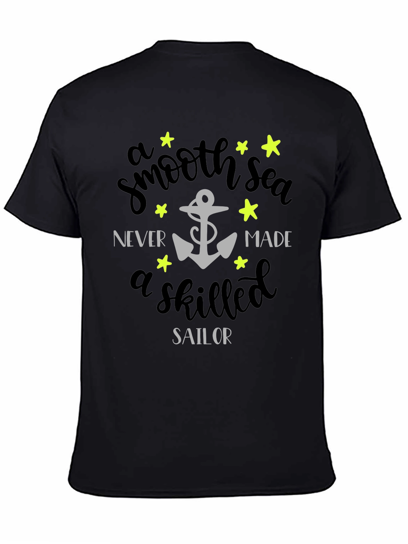 Black Smooth Sea Skilled Sailor Graphic Tee - Black view 4