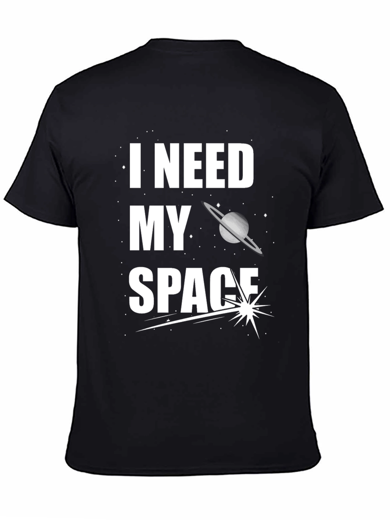 Black I Need My Space Graphic T-Shirt - Black Cotton view 4