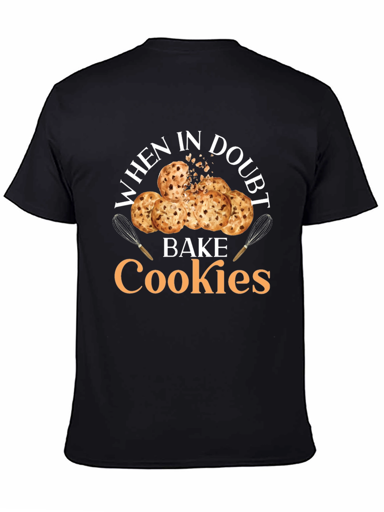 Black When in Doubt Bake Cookies T-Shirt view 4