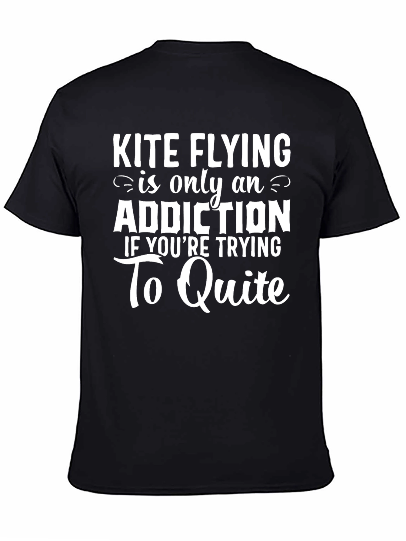 Black Kite Flying Addiction Funny Graphic Tee view 4