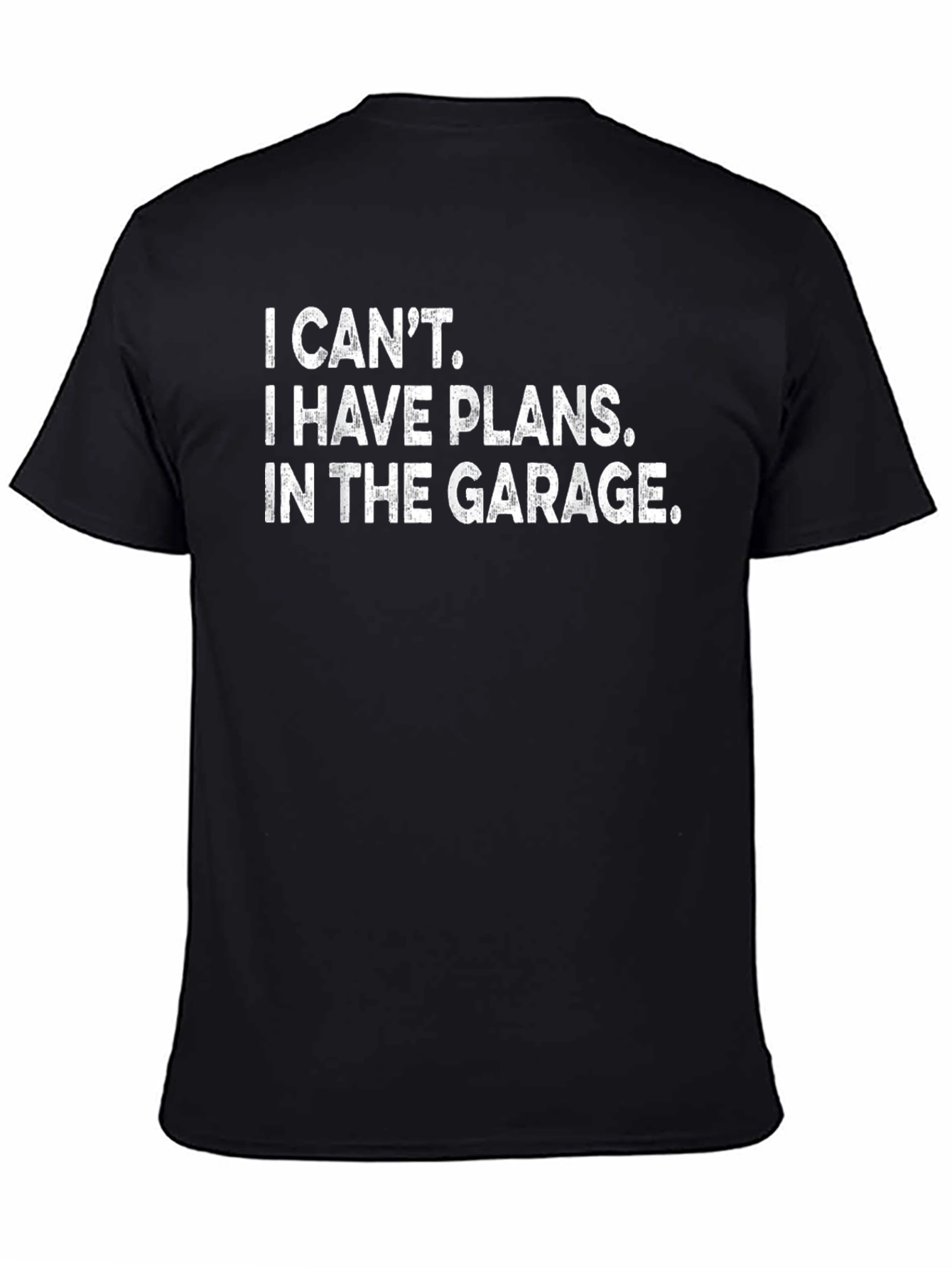 Black Garage Plans T-Shirt - Funny Hobby Tee view 4