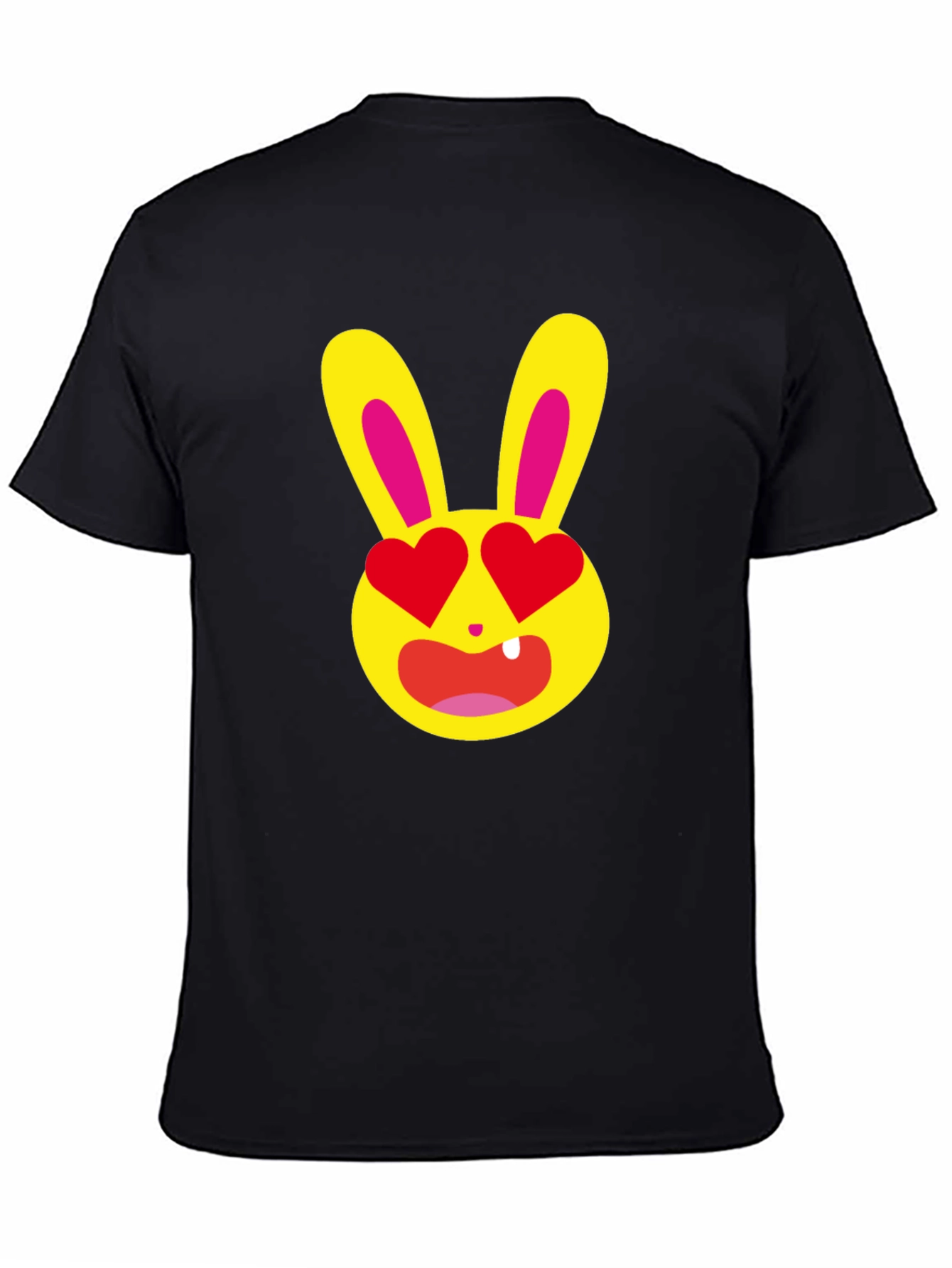 Black Love Bunny T-Shirt - Unique Graphic Tee view 4