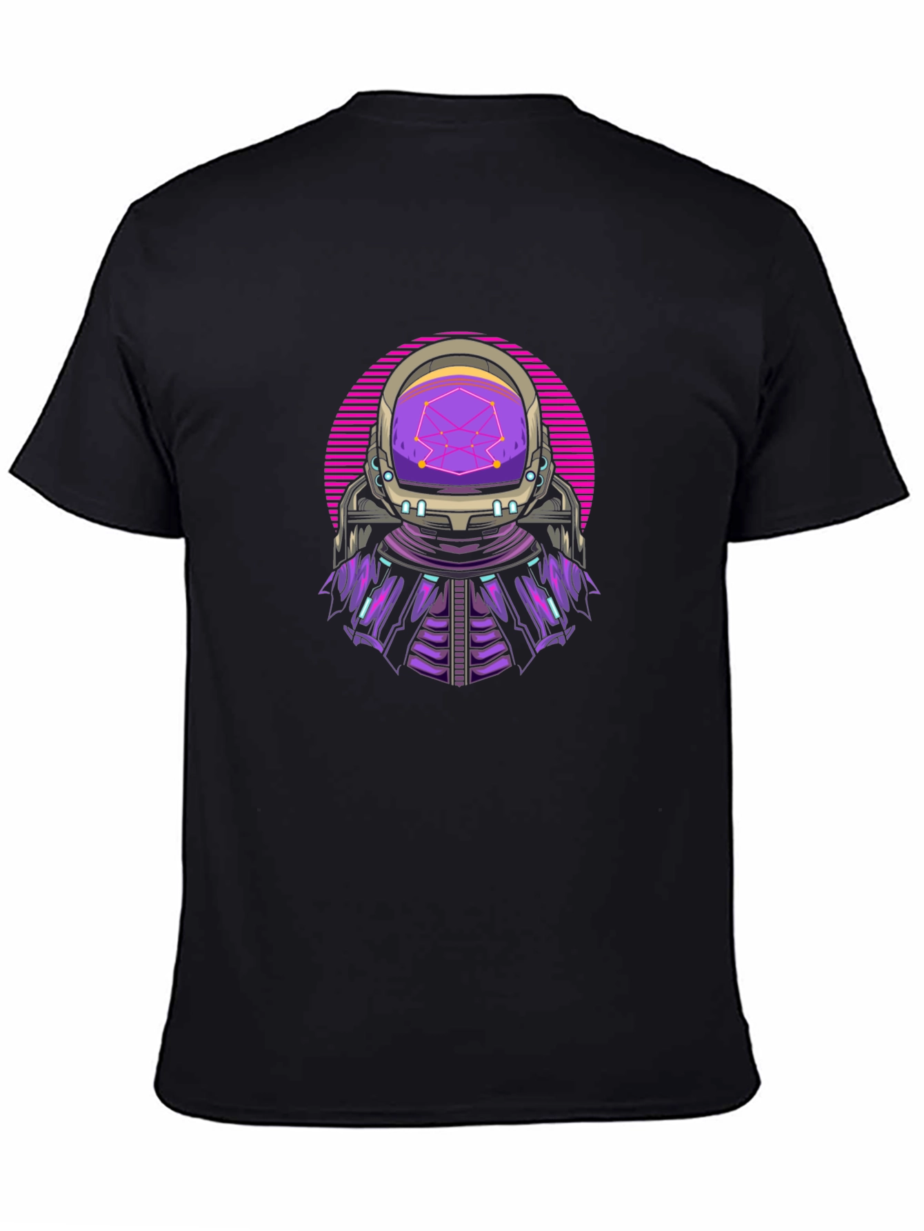Black Retro Astronaut T-Shirt - Galactic Style view 4