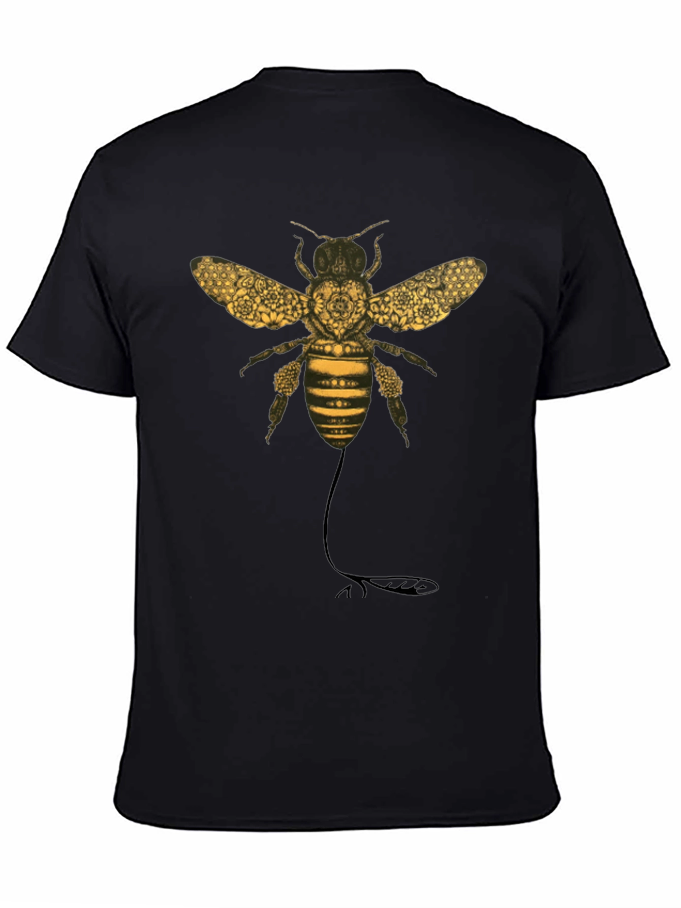 Black Bee Graphic T-Shirt - Black Cotton Blend view 4