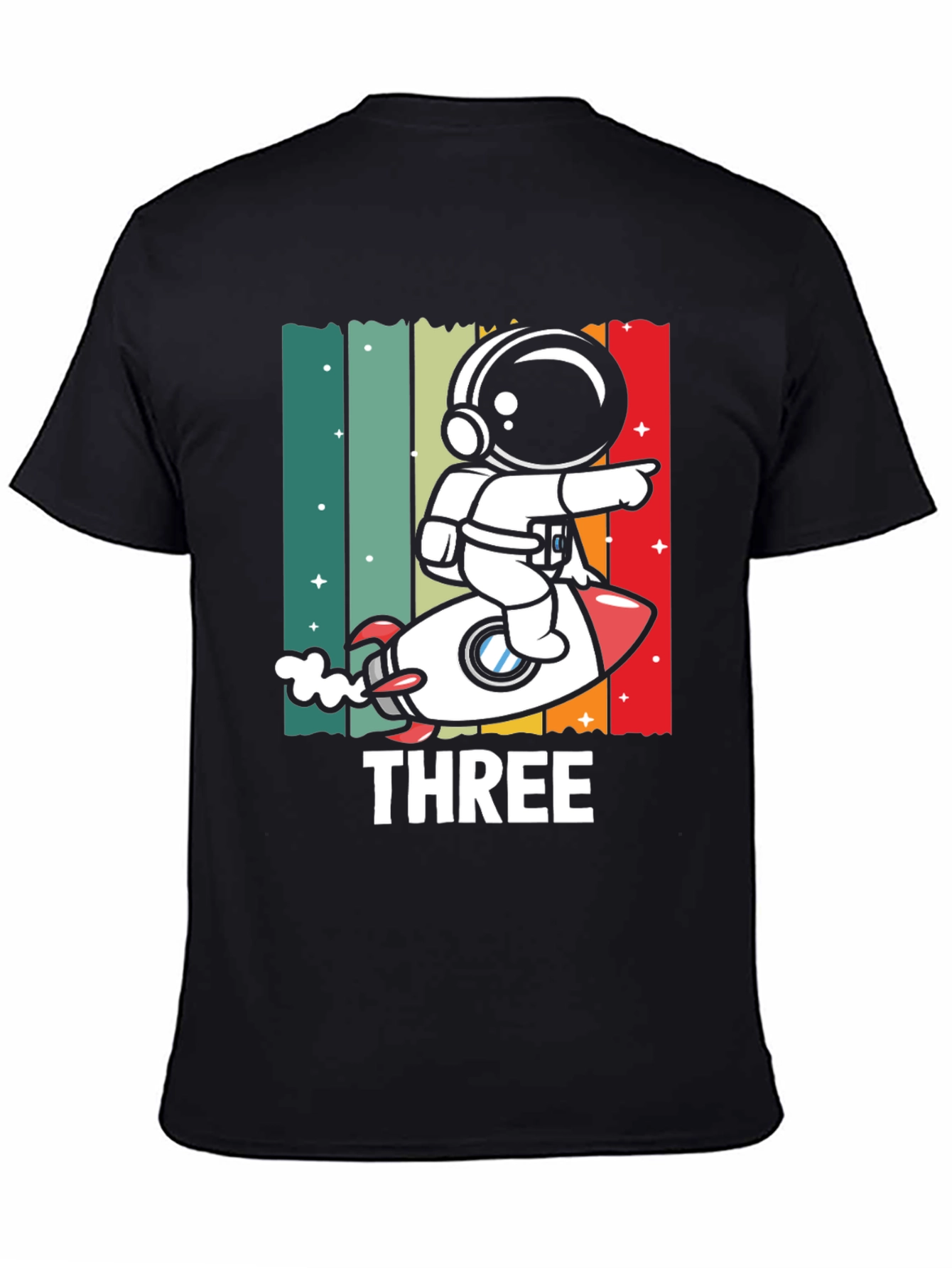 Black Astronaut Third Birthday T-Shirt view 4