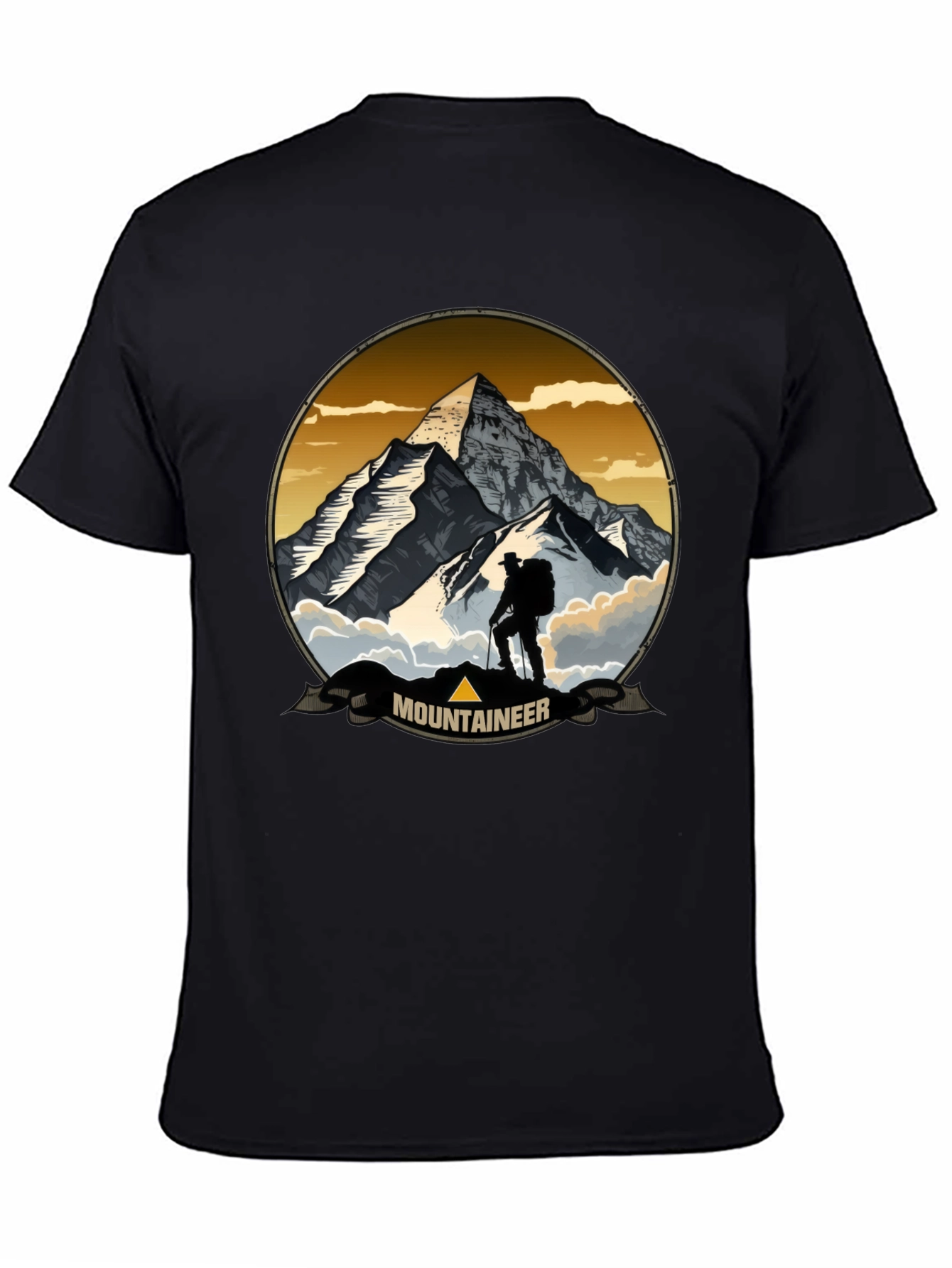 Black Mountaineer Adventure Graphic T-Shirt view 4