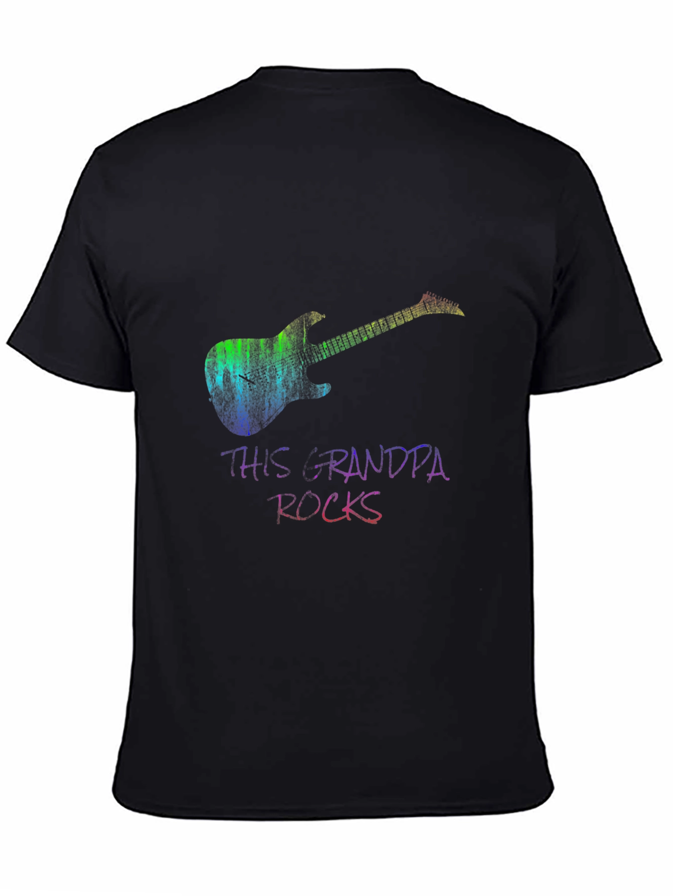 Black This Grandpa Rocks Guitar T-Shirt view 4