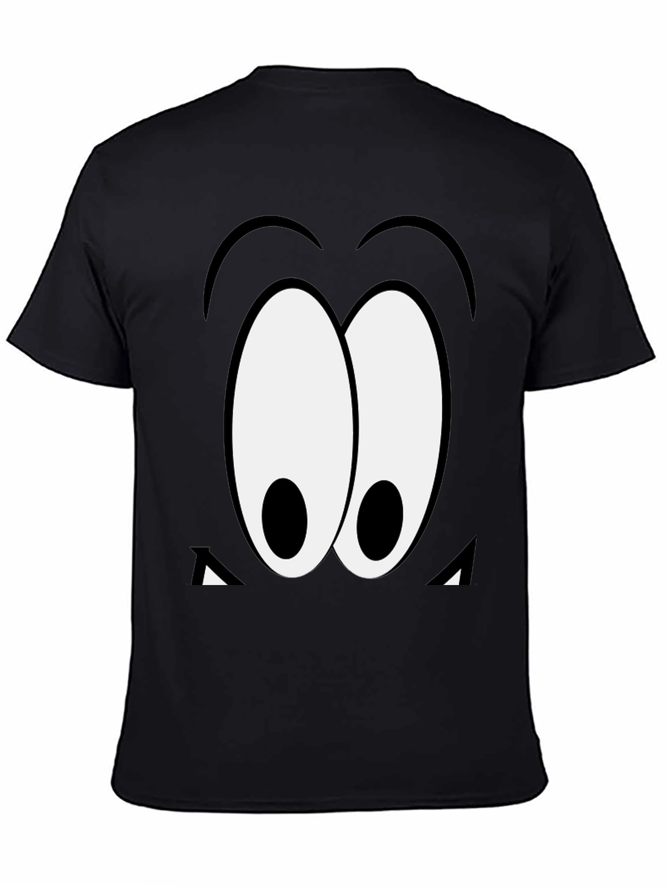 Black Cartoon Eyes Black T-Shirt view 4