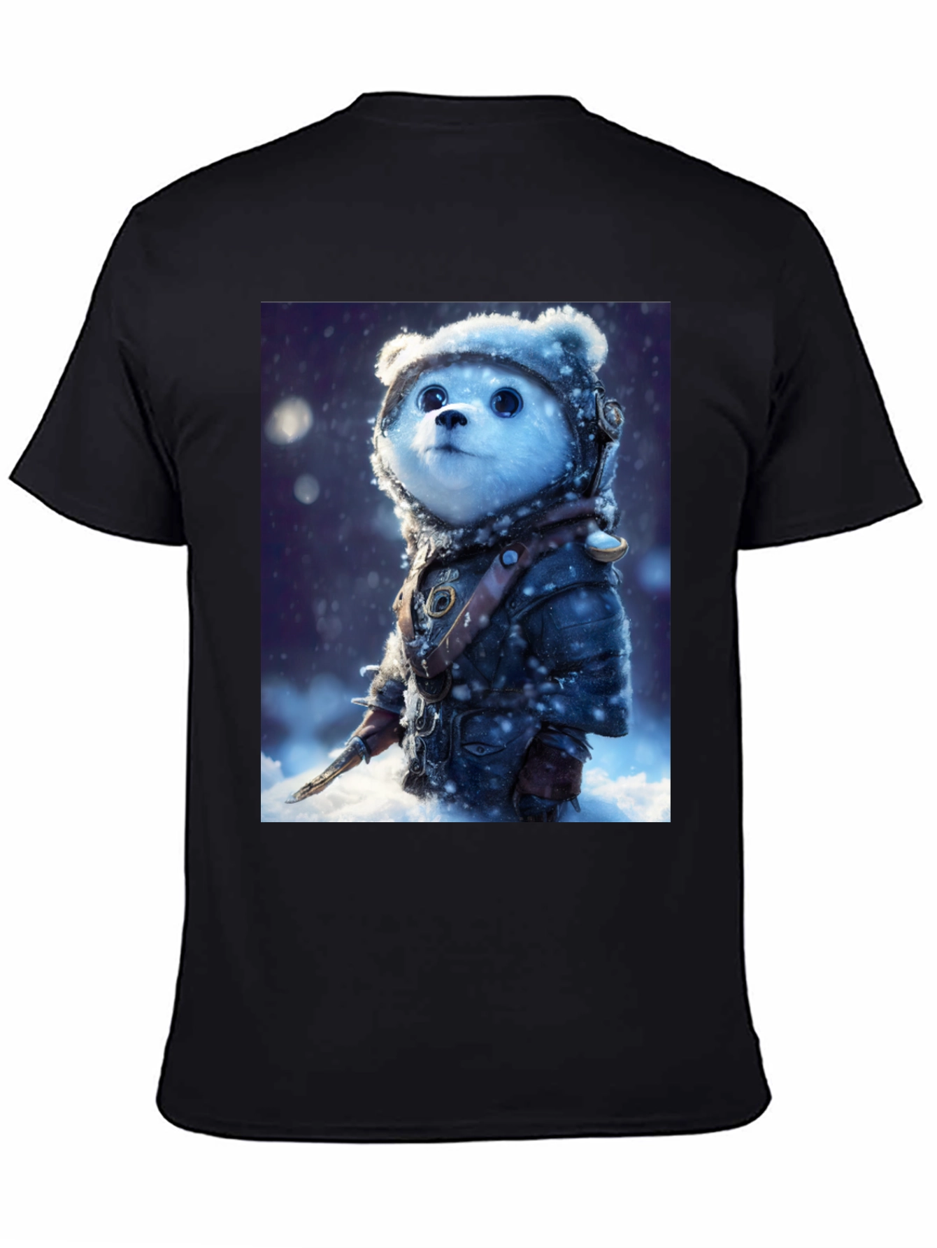 Black Bear Warrior T-Shirt - Snowy Adventure view 4