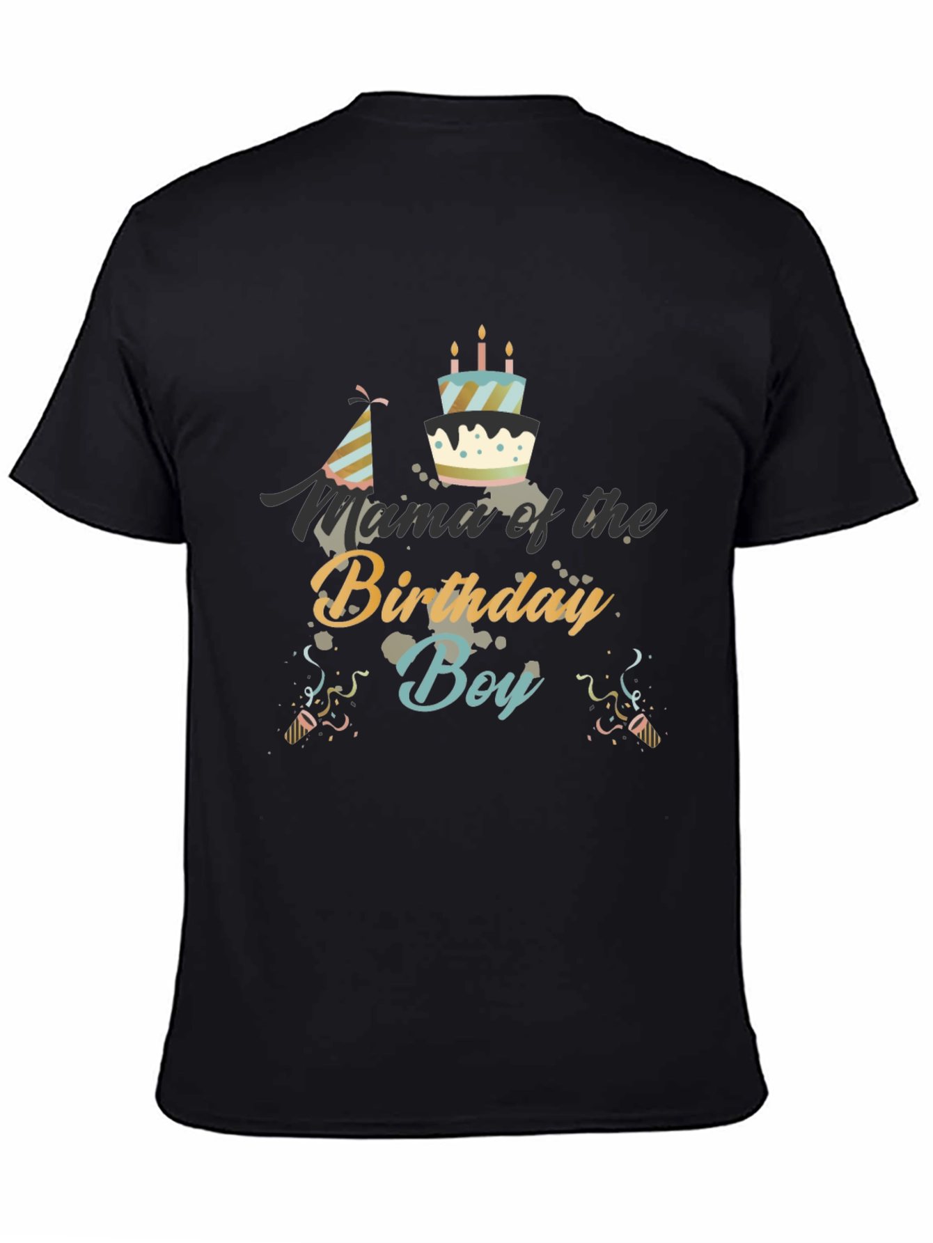 Black Mama of the Birthday Boy Black T-Shirt view 4