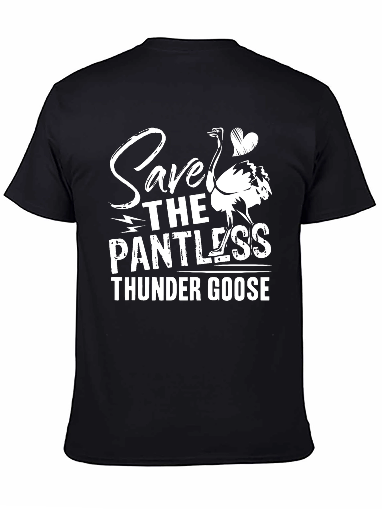 Black Save The Pantless Thunder Goose T-Shirt view 4
