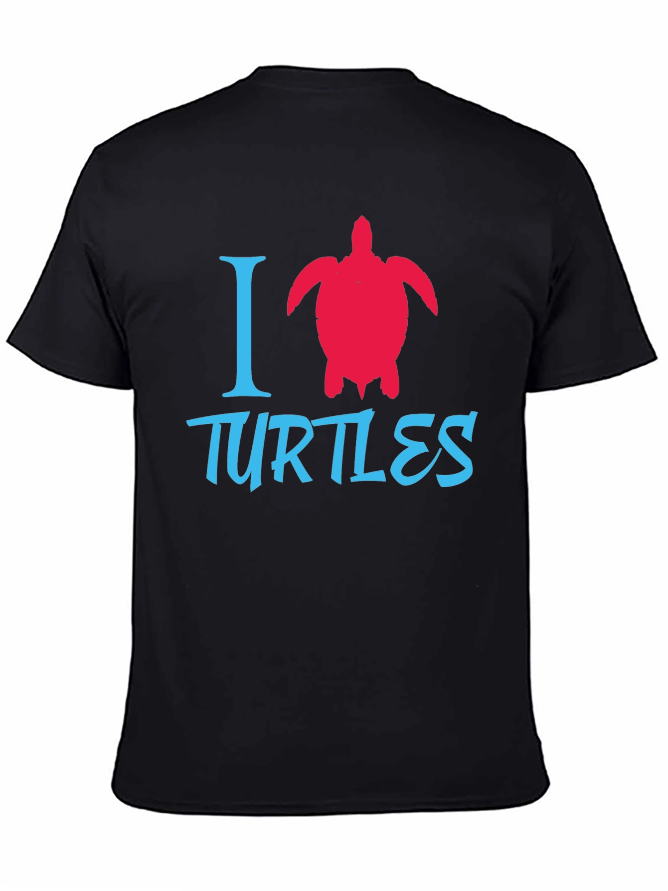 Black I Love Turtles Graphic Tee - Black view 4