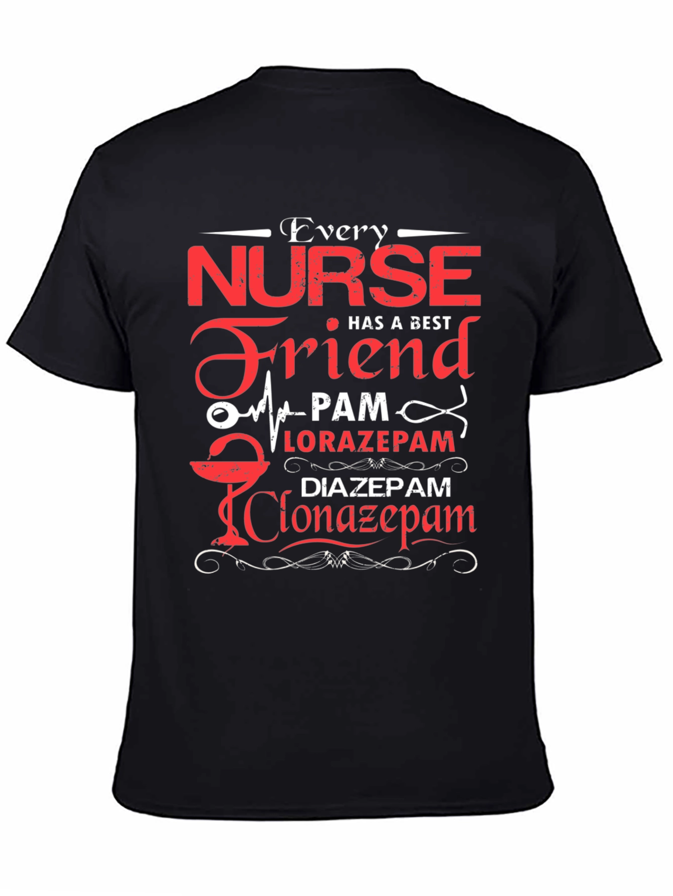 Black Every Nurse Has a Best Friend T-Shirt view 4