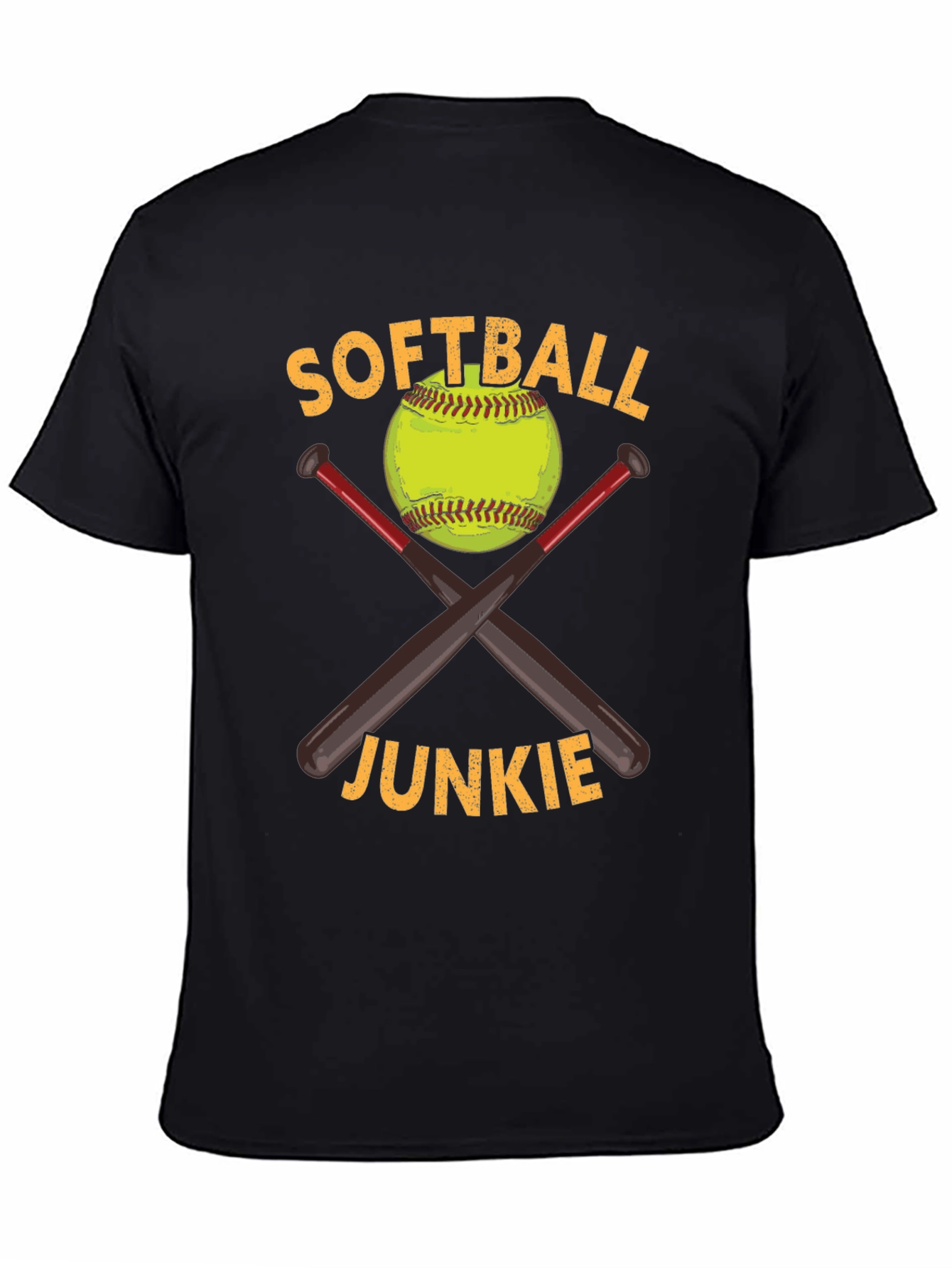 Black Softball Junkie Graphic Tee view 4